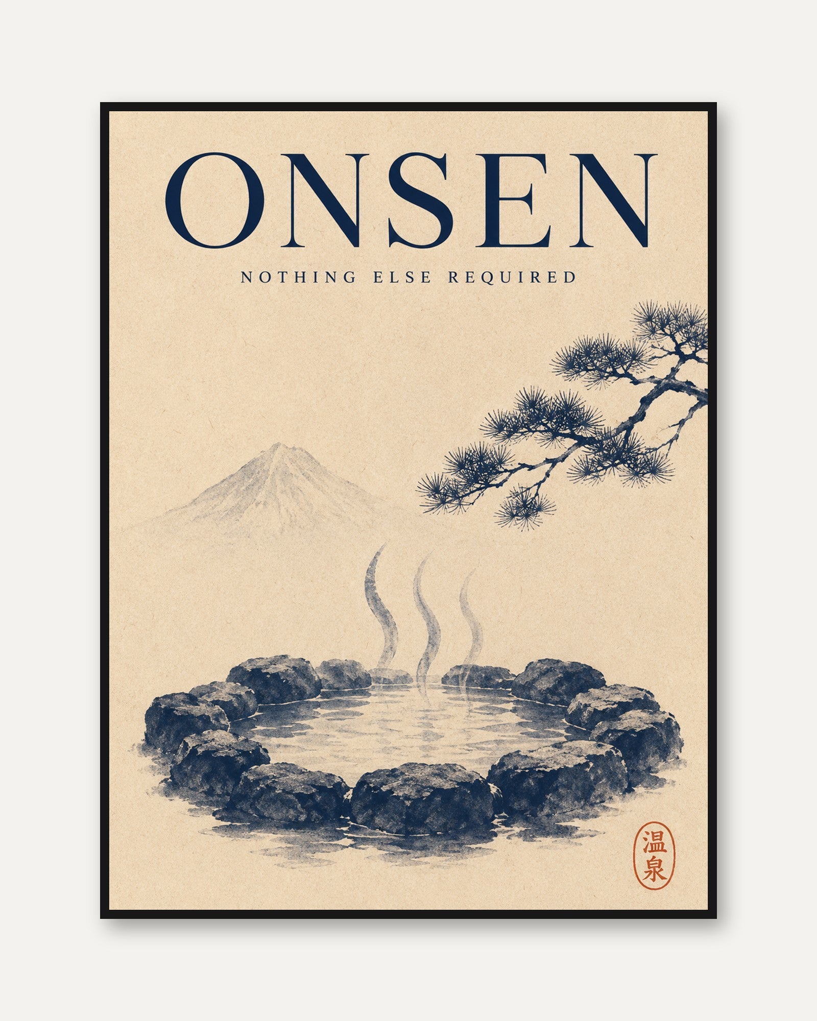 Onsen Wall Art – Japanese Hot Spring Print - framed