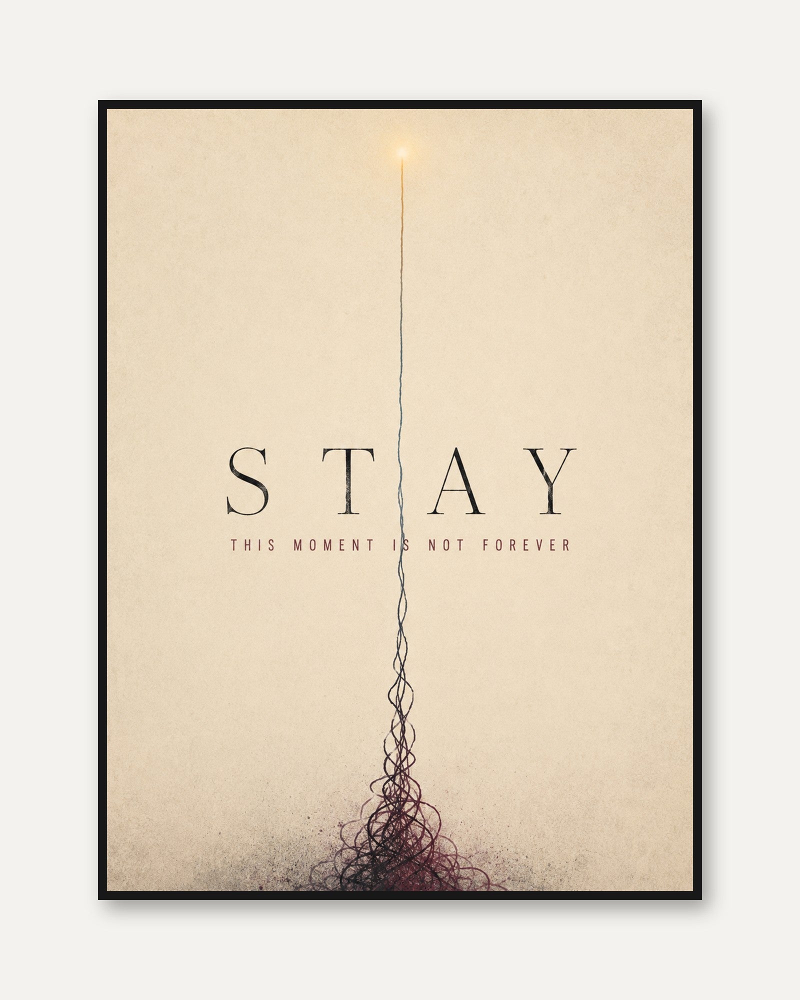 Mindfulness Wall Art – Stay Present Quote Print - framed