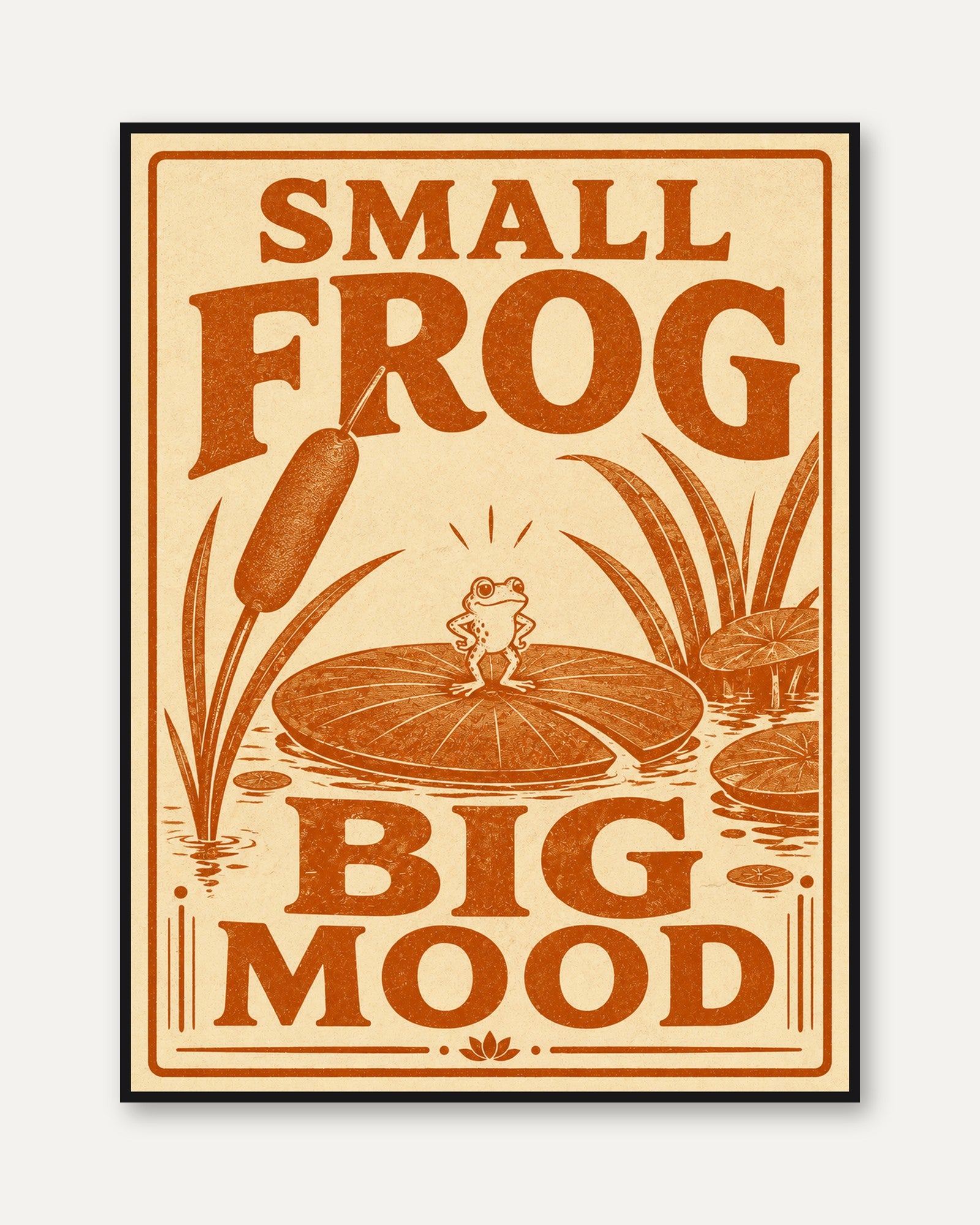Frog Wall Art: Vintage Inspired Cottagecore - framed