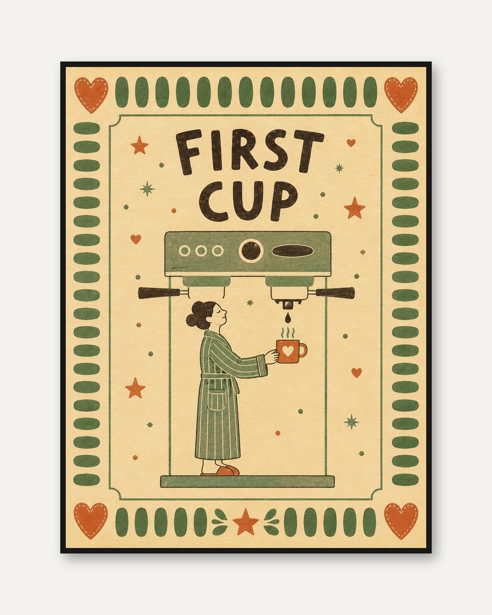 First Cup Coffee Print - framed