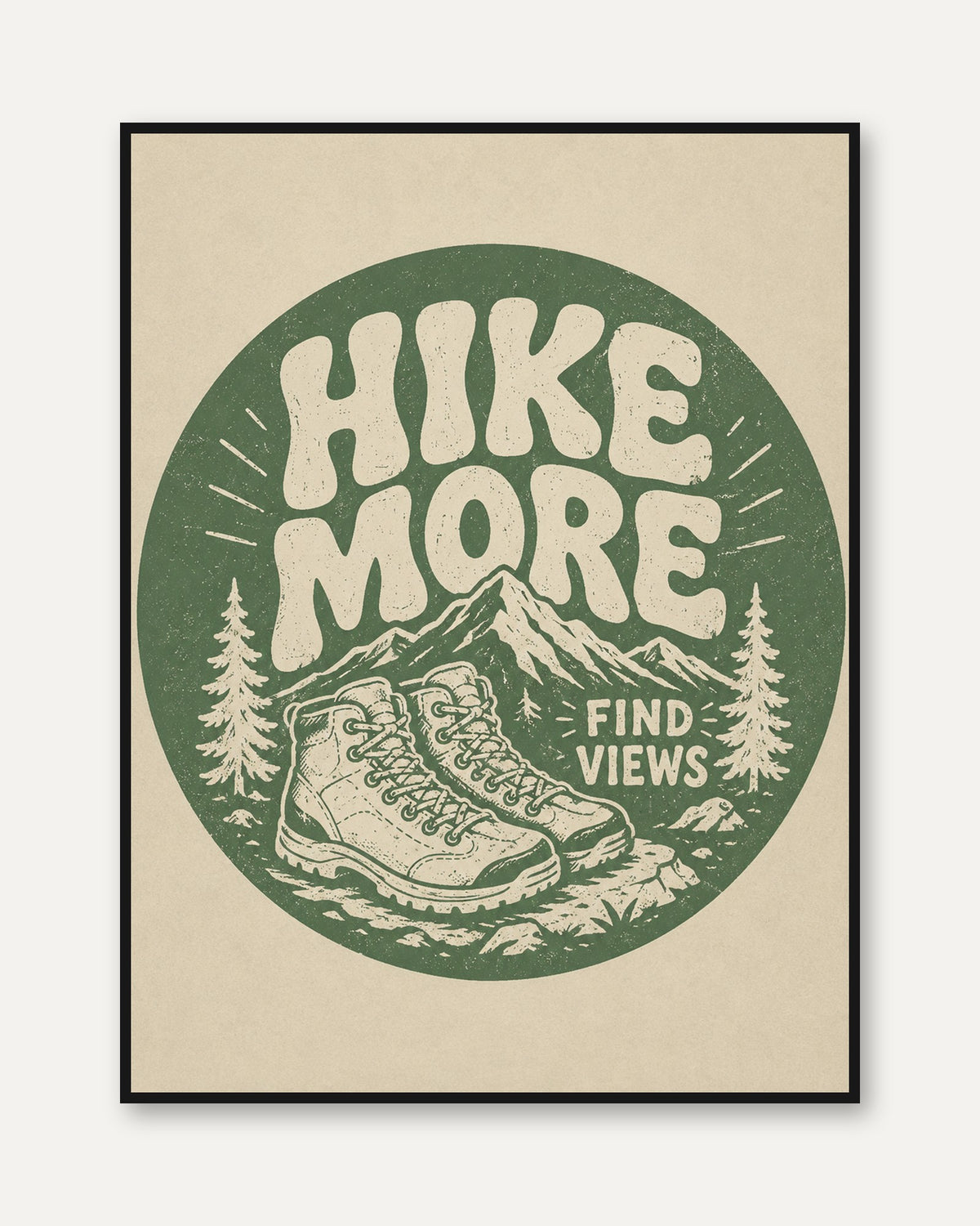 Vintage Hiking Wall Art - framed