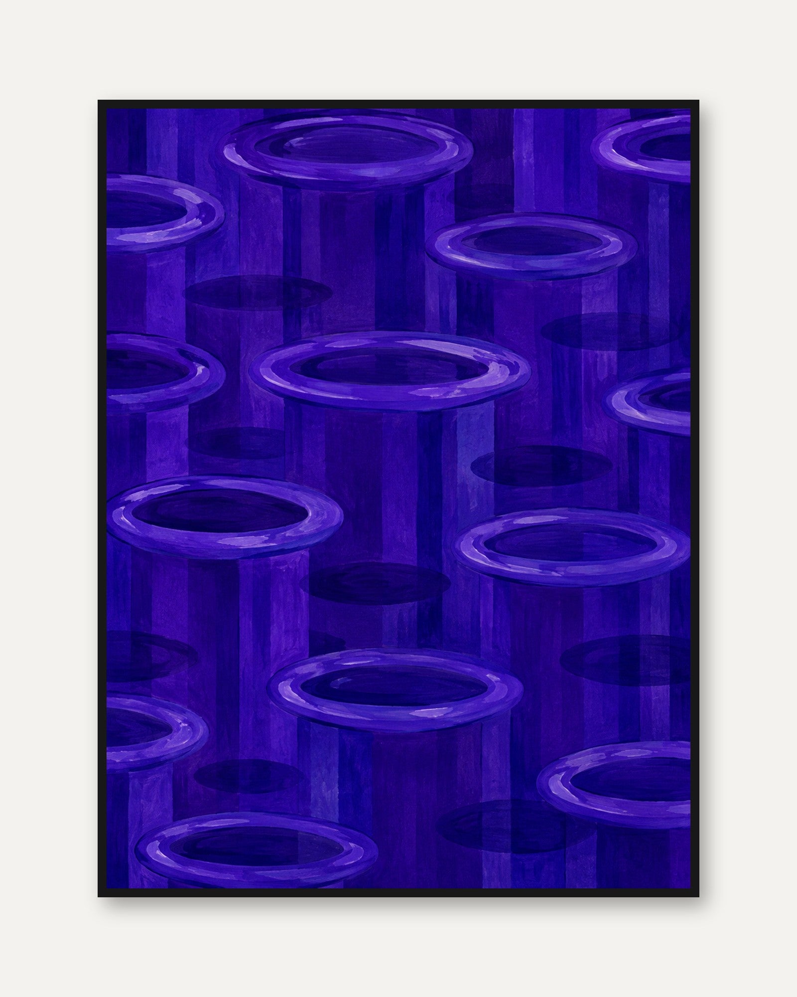 Purple Abstract Wall Art - framed