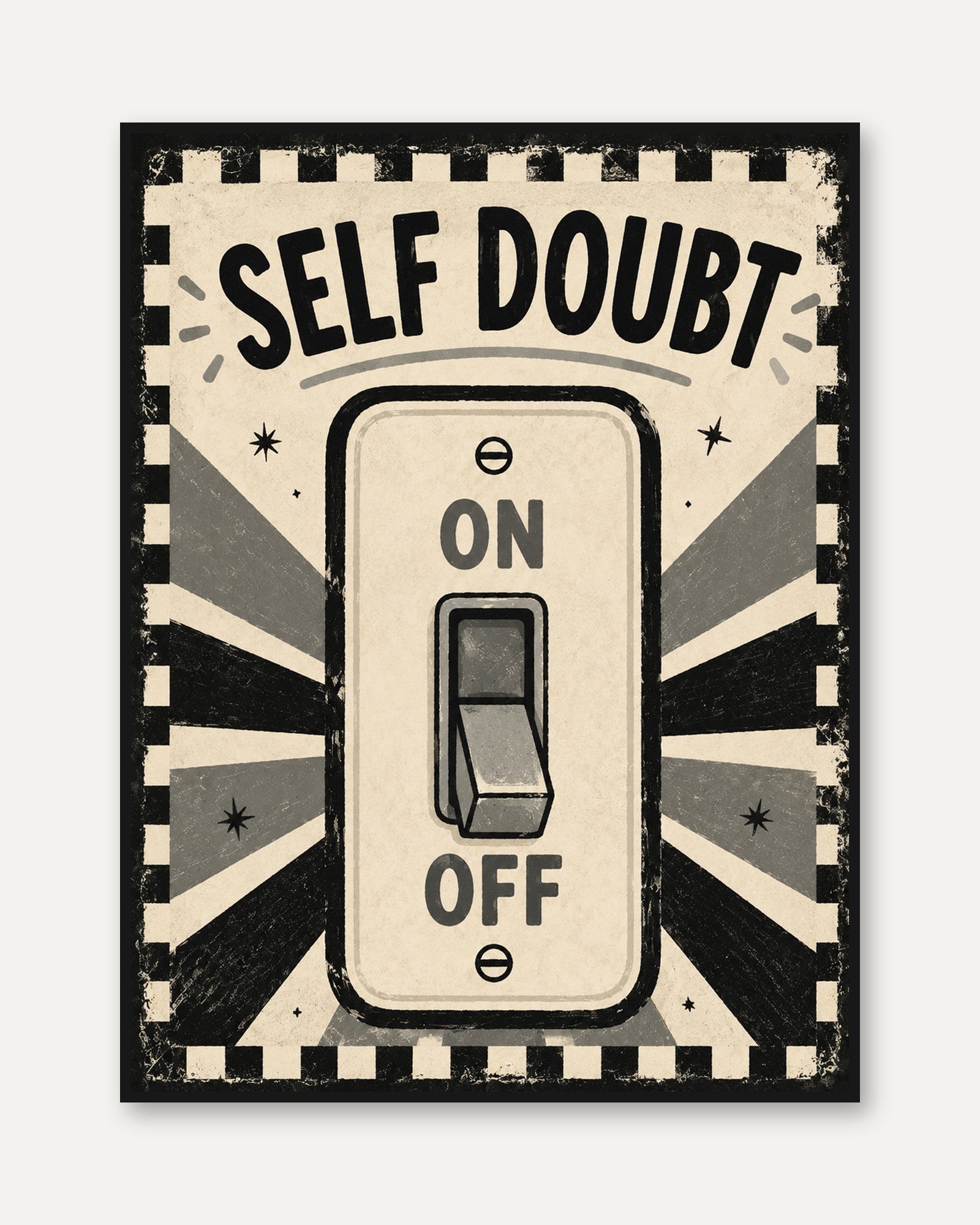 Motivational Wall Art – Self Doubt Print - framed