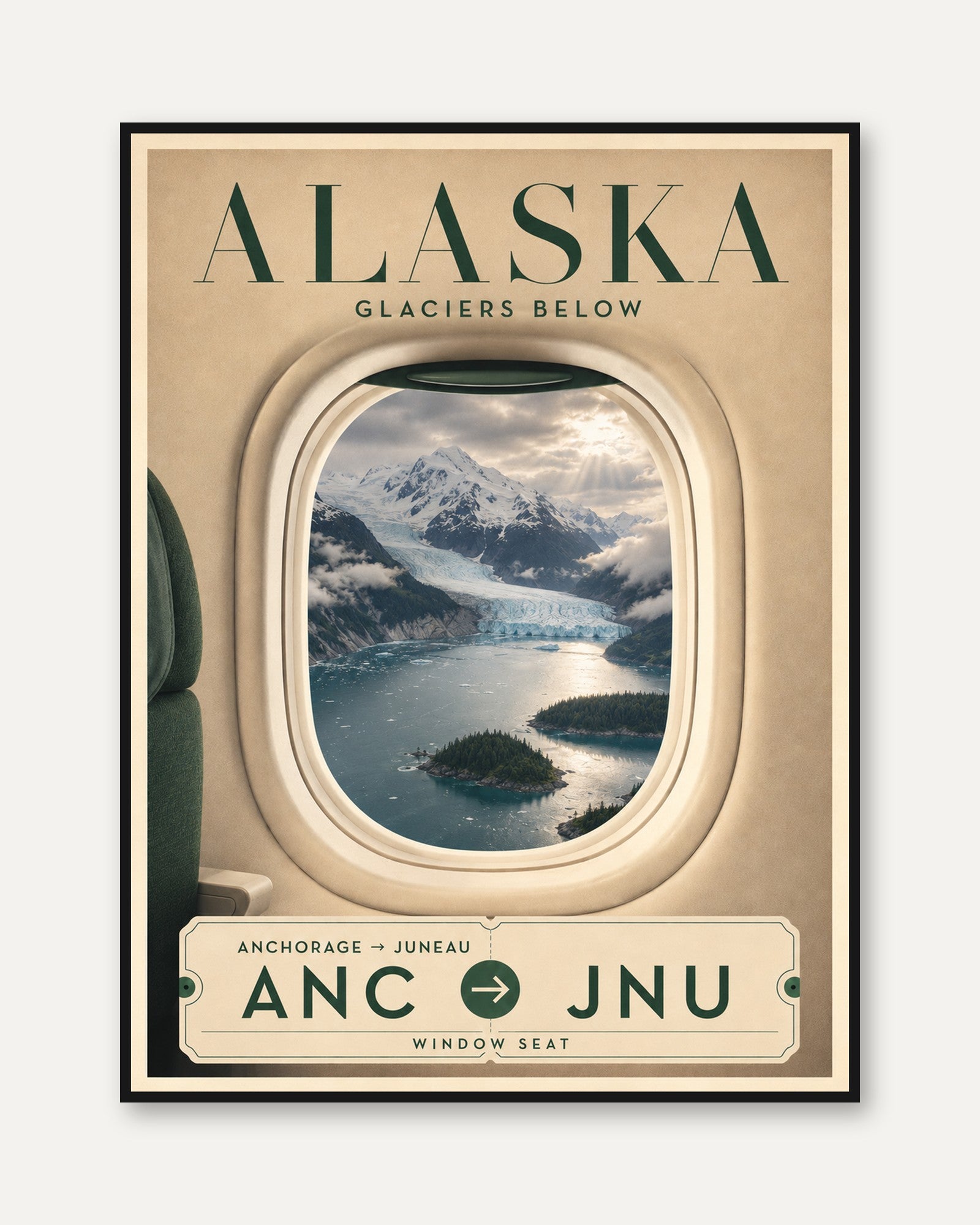Alaska Travel Poster - framed