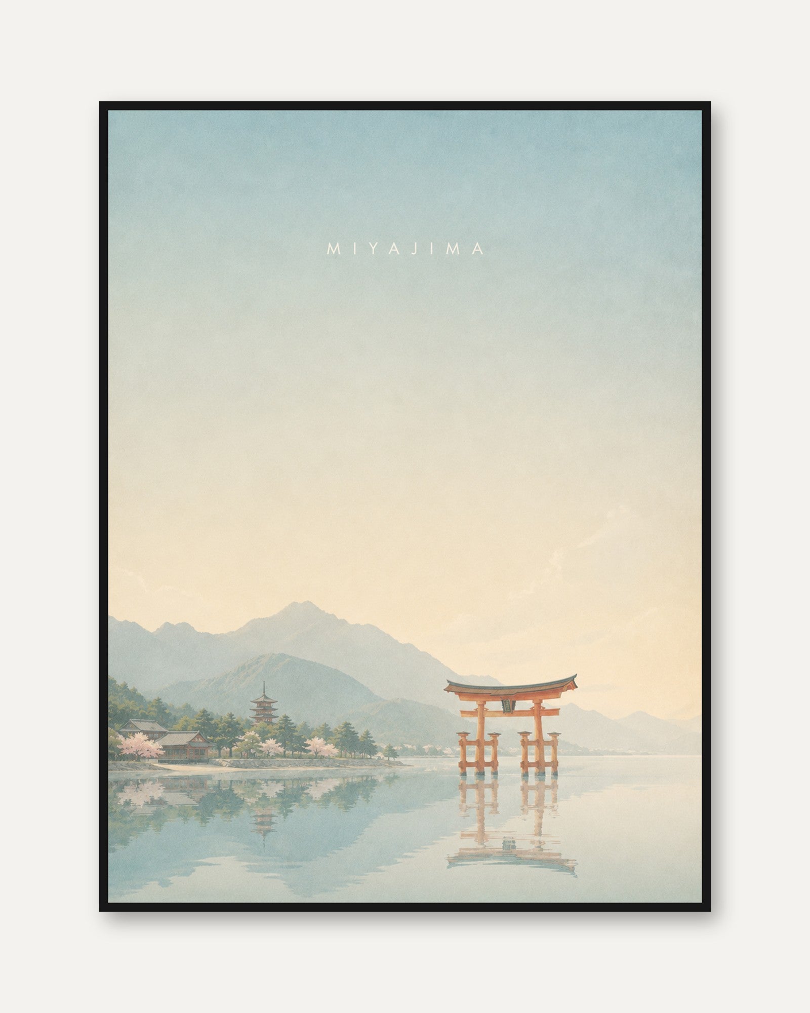 Miyajima Japan Poster – Japanese Travel Print - framed