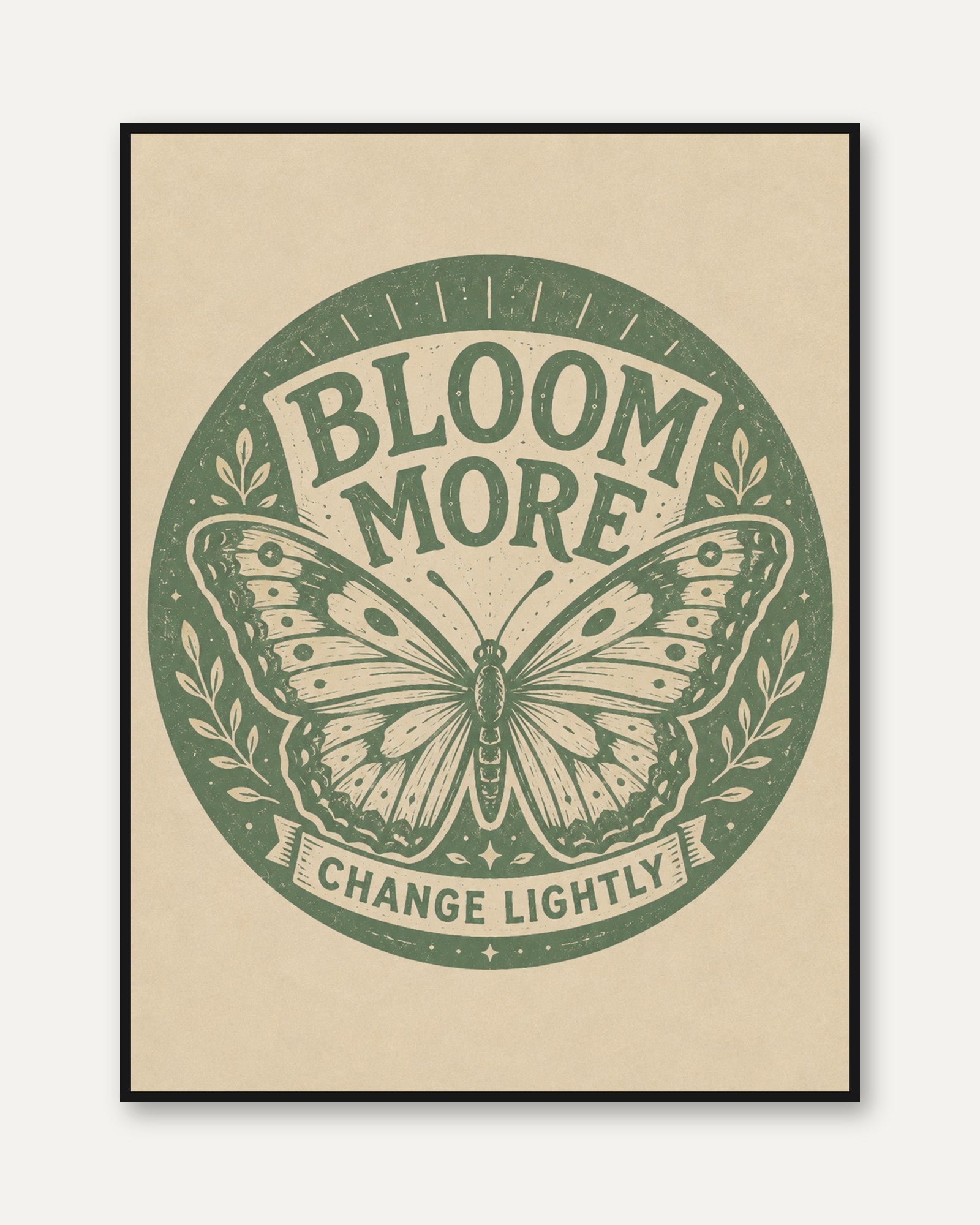 Motivational Wall Art: Butterfly Illustration - framed