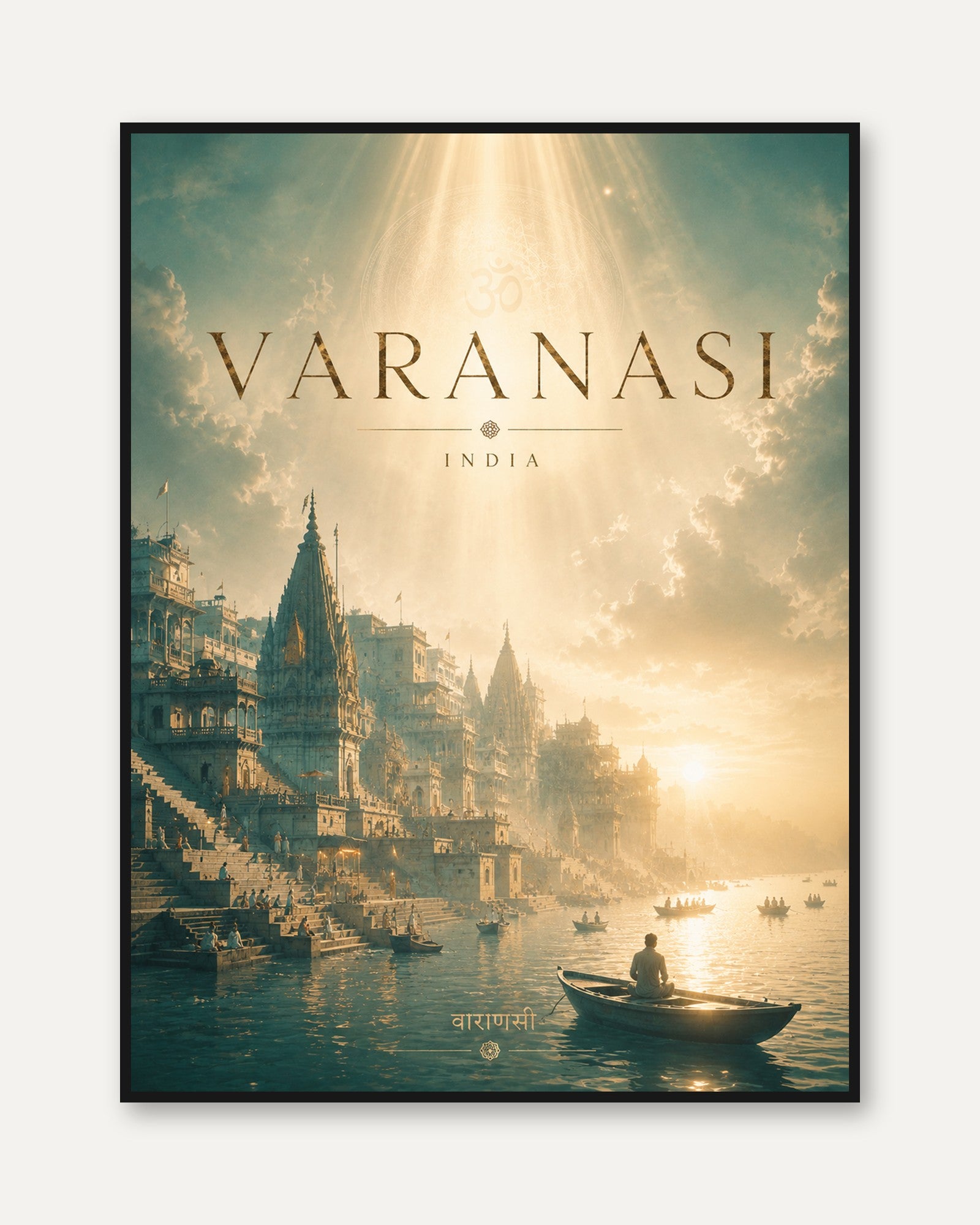 Varanasi Travel Poster – India Print - framed