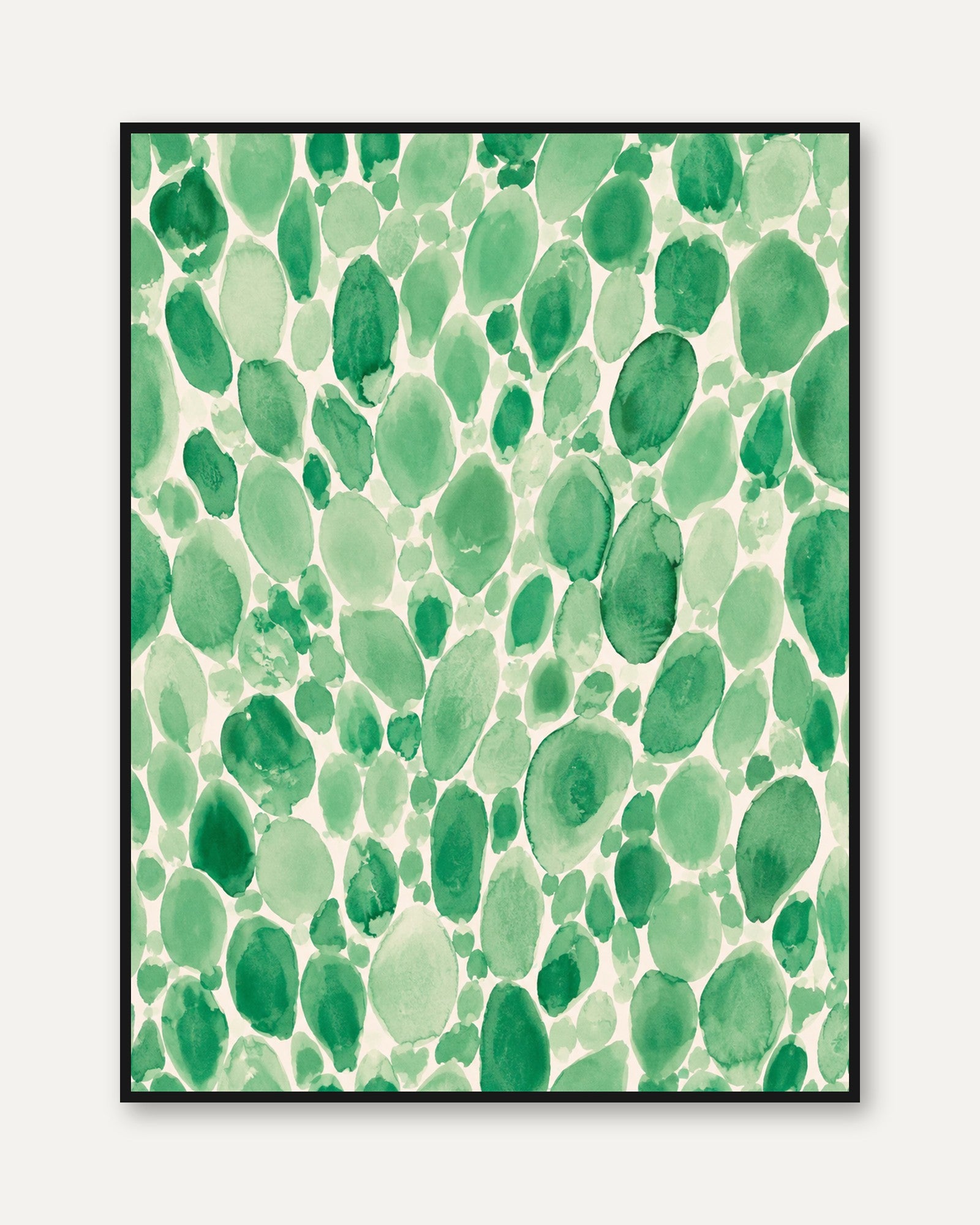 Green Watercolor Wall Art - framed