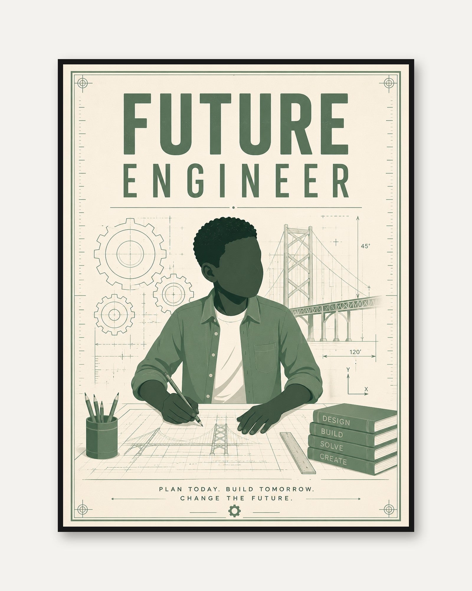 Engineer Wall Art – Future Engineer Print - framed