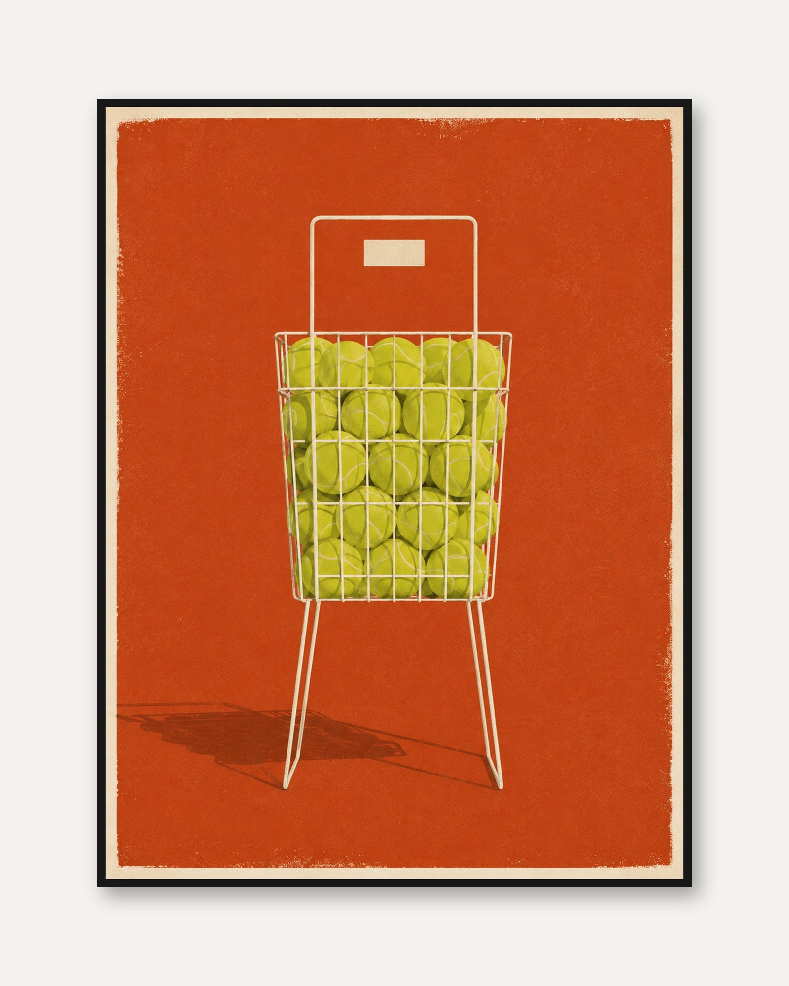 Tennis Ball Basket Print - framed