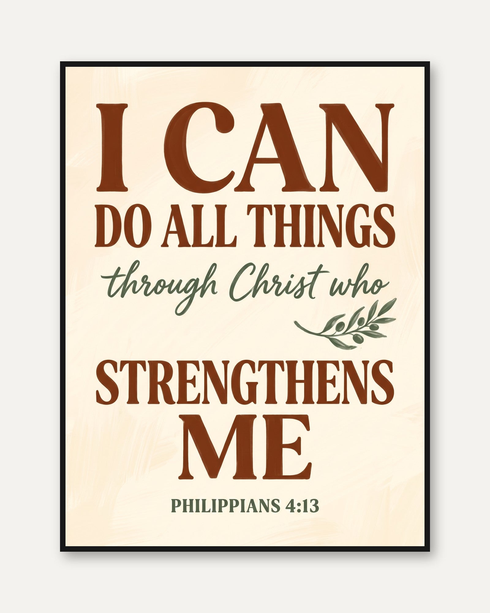 Scripture Wall Art: Philippians 4 13 Bible Verse (Multiple Sizes) - framed