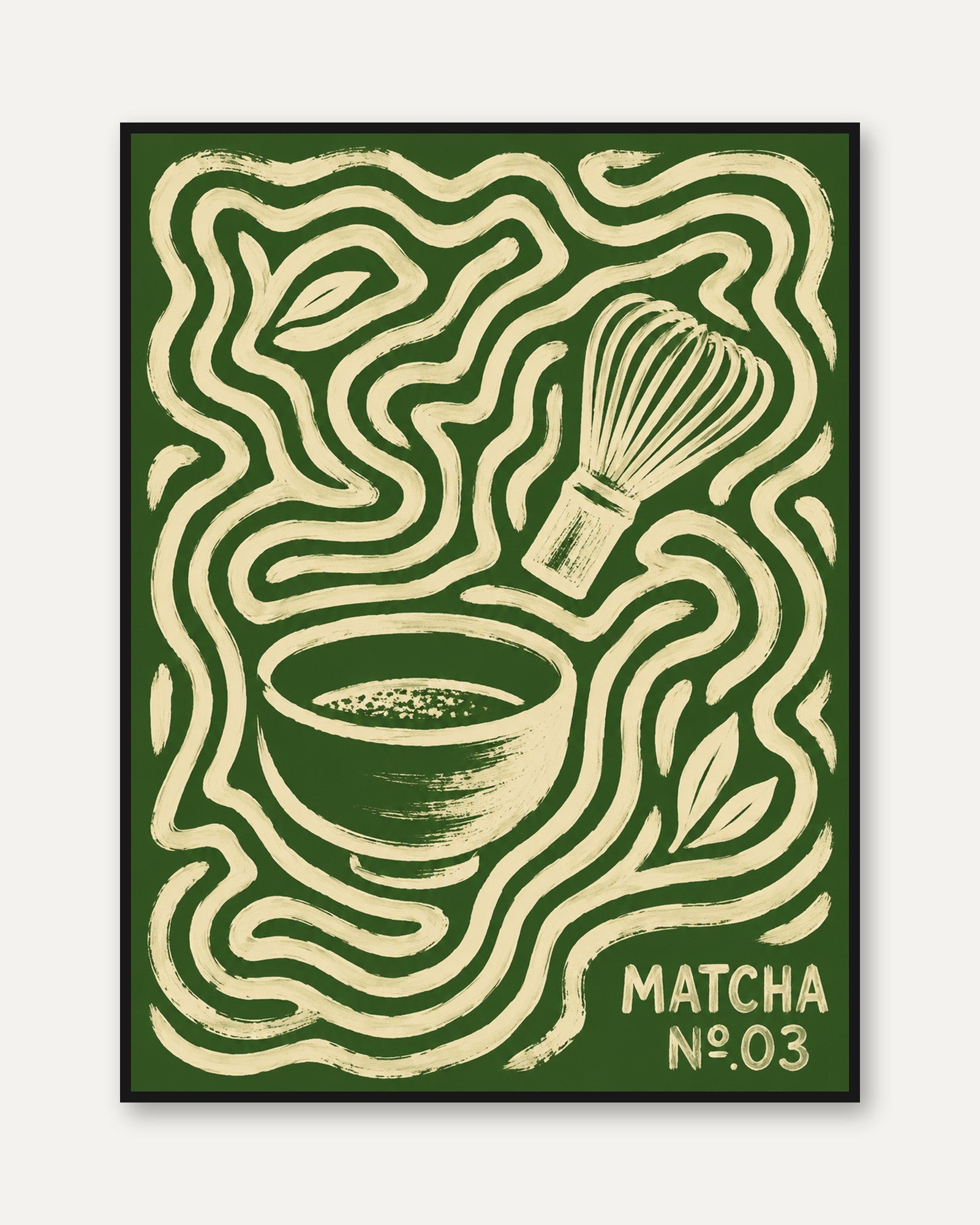Matcha Wall Art – Retro Kitchen Print - framed