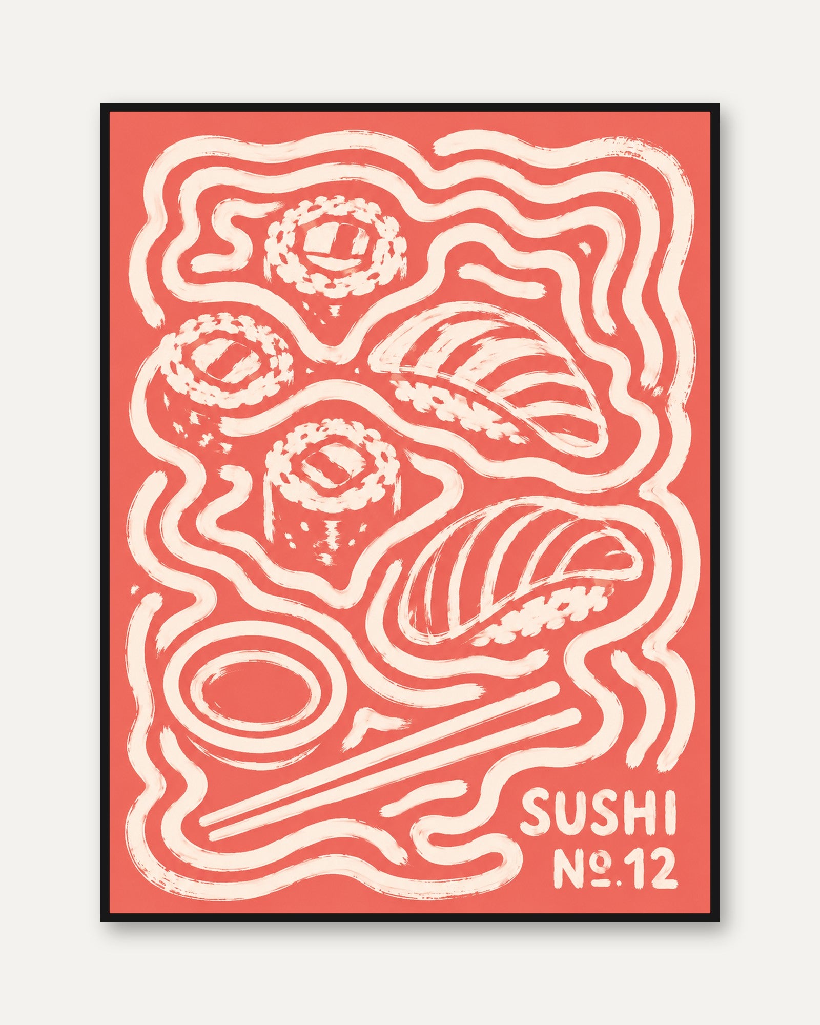Sushi Wall Art – Japanese Kitchen Decor - framed