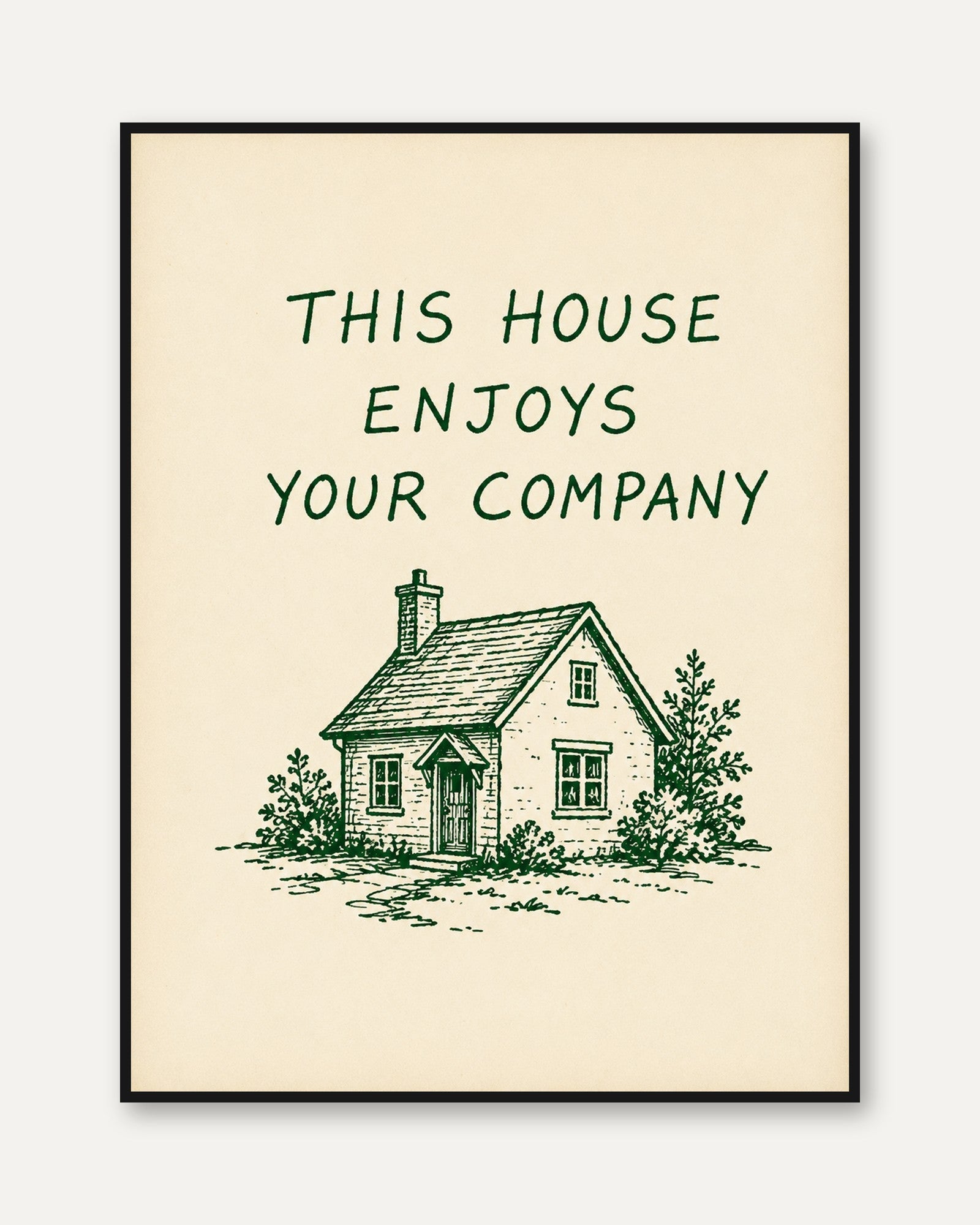 Home Illustration Print: Cozy Cottagecore Quote (A4 and Larger Sizes) - framed