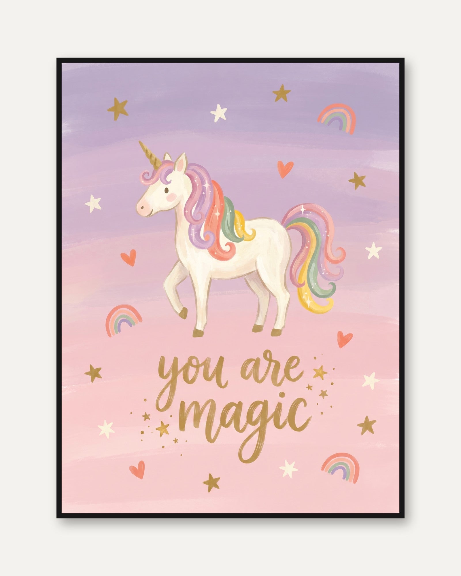 Whimsical Unicorn Print - framed