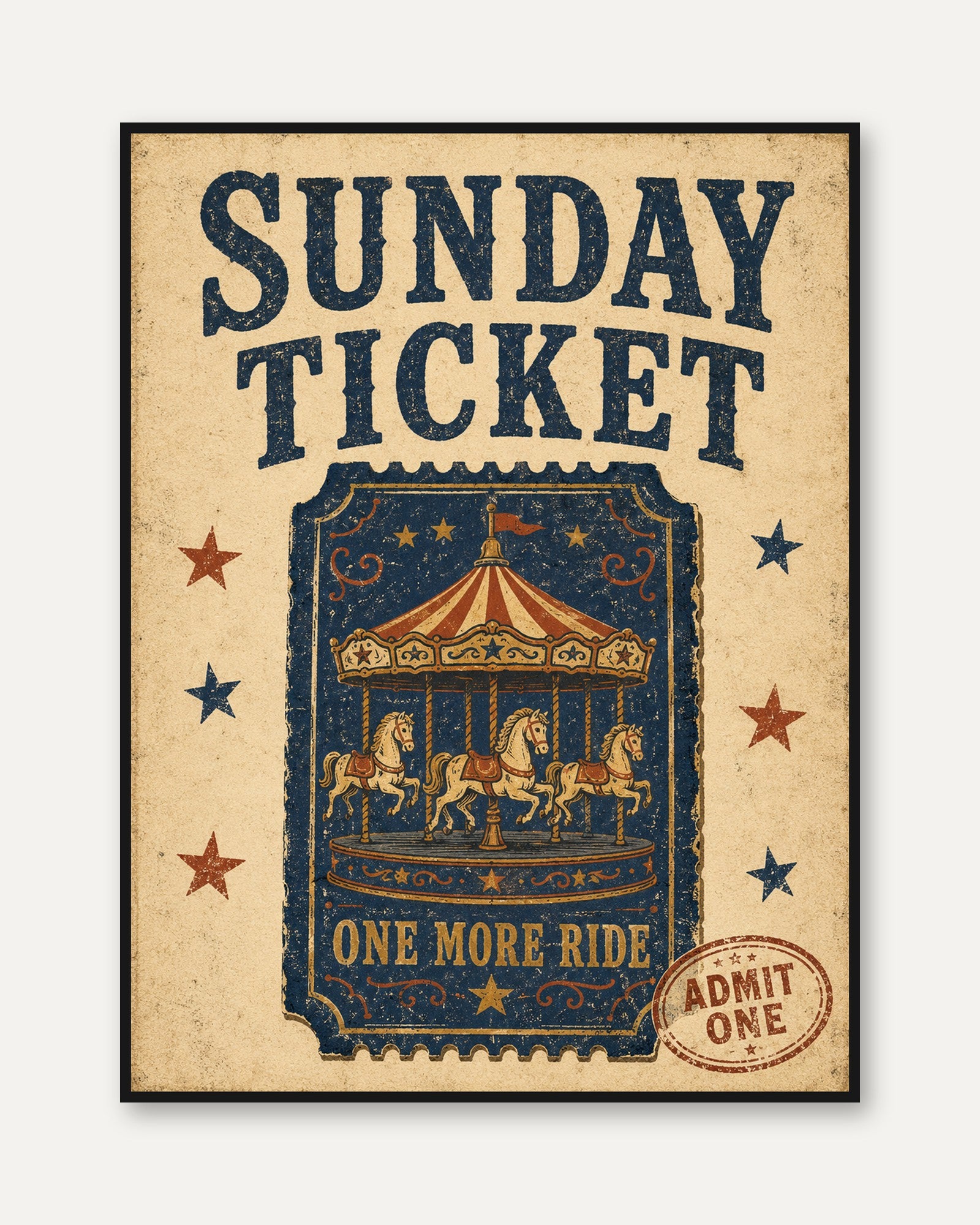Vintage Carnival Poster - framed