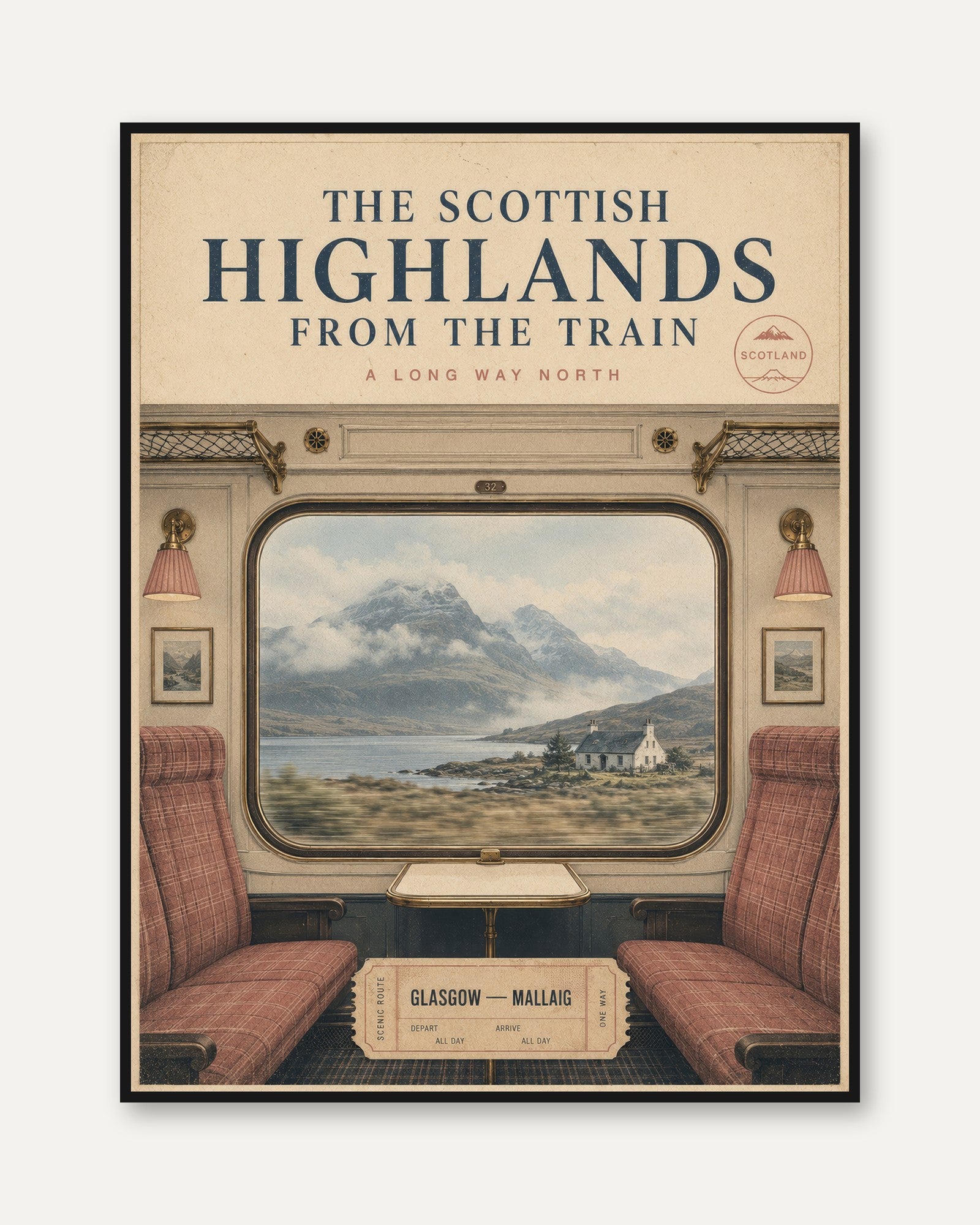 Scotland Travel Poster – Scottish Highlands Print - framed