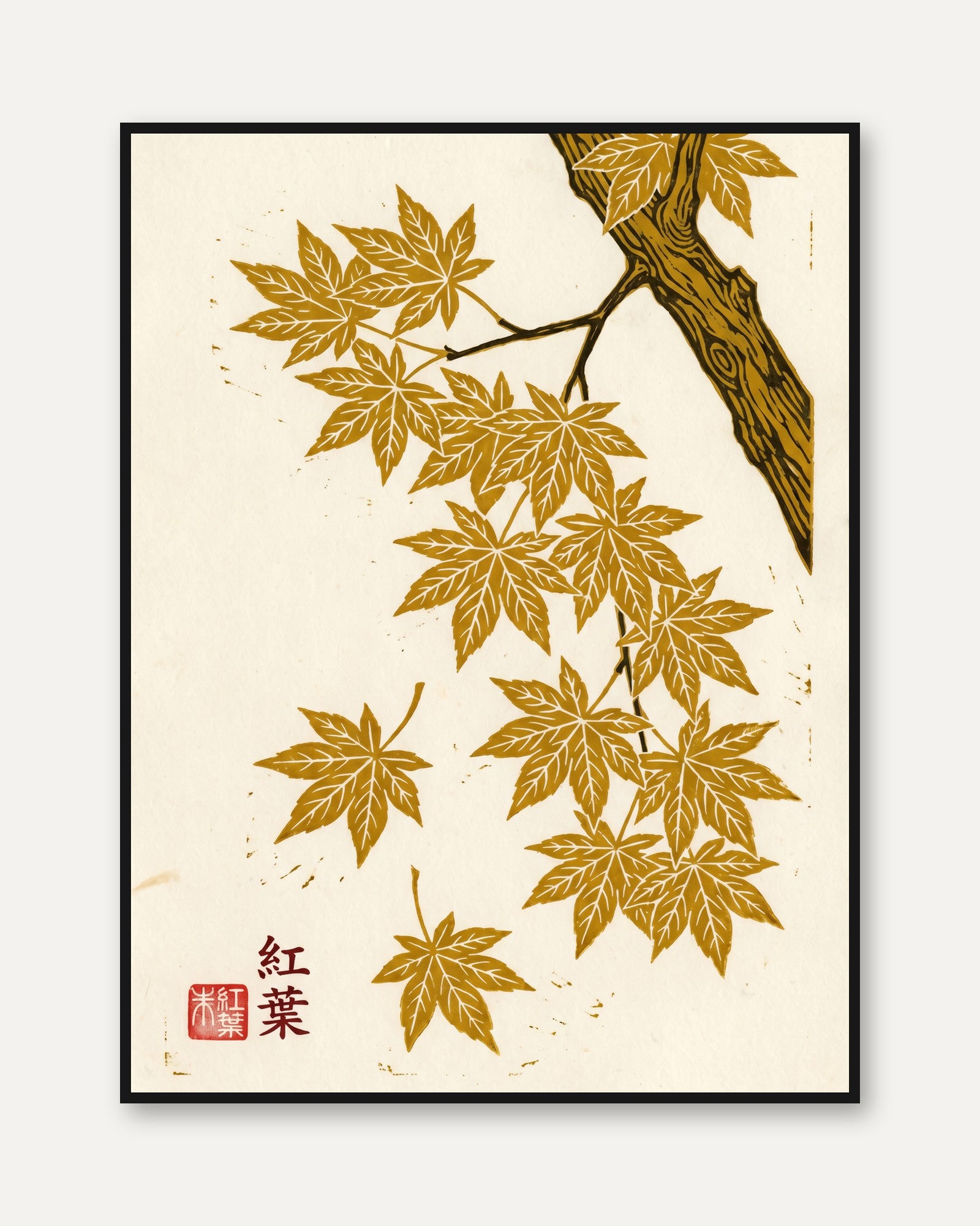 Japanese Maple Leaf Art Print - framed