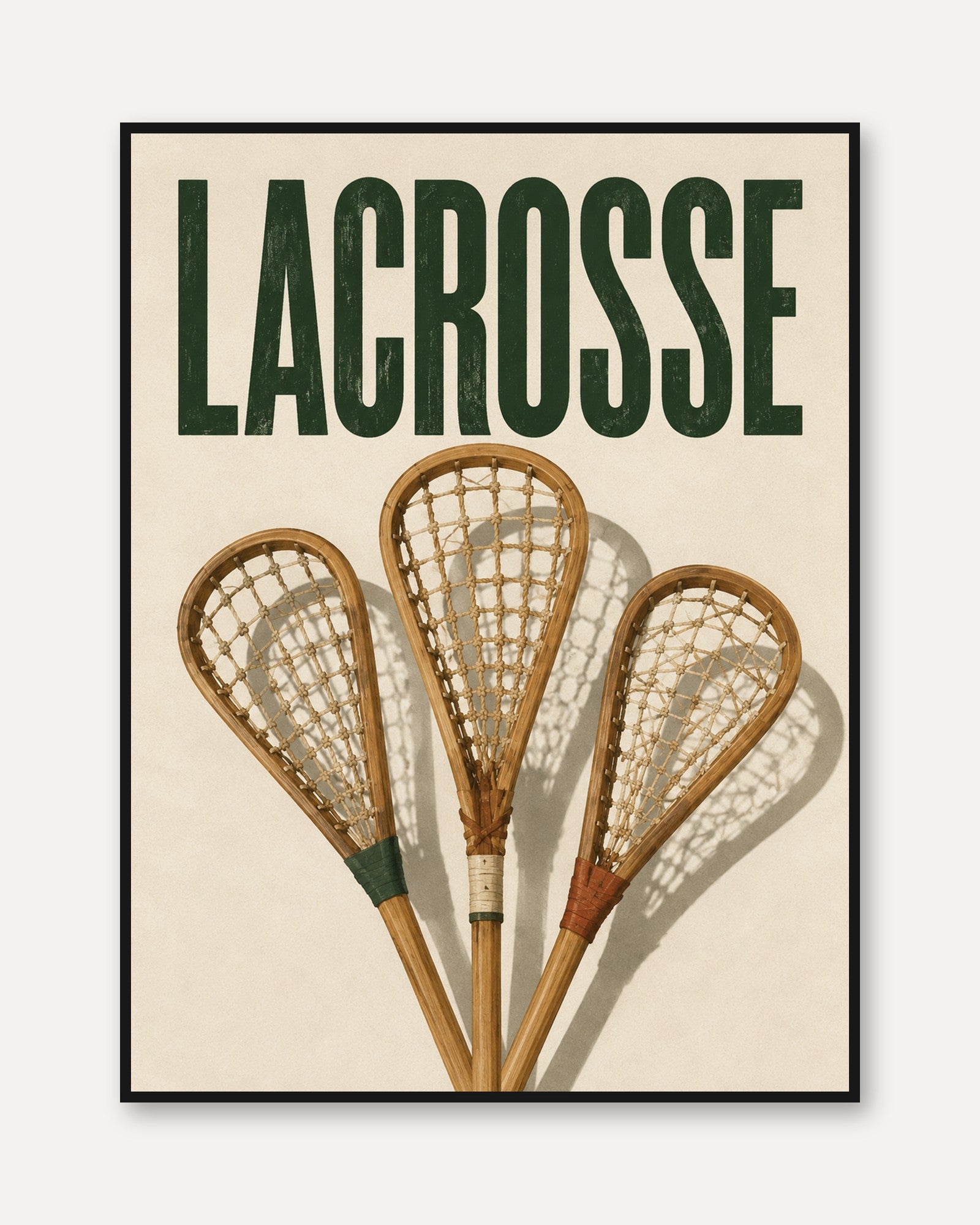 Lacrosse Wall Art – Vintage Sports Poster - framed