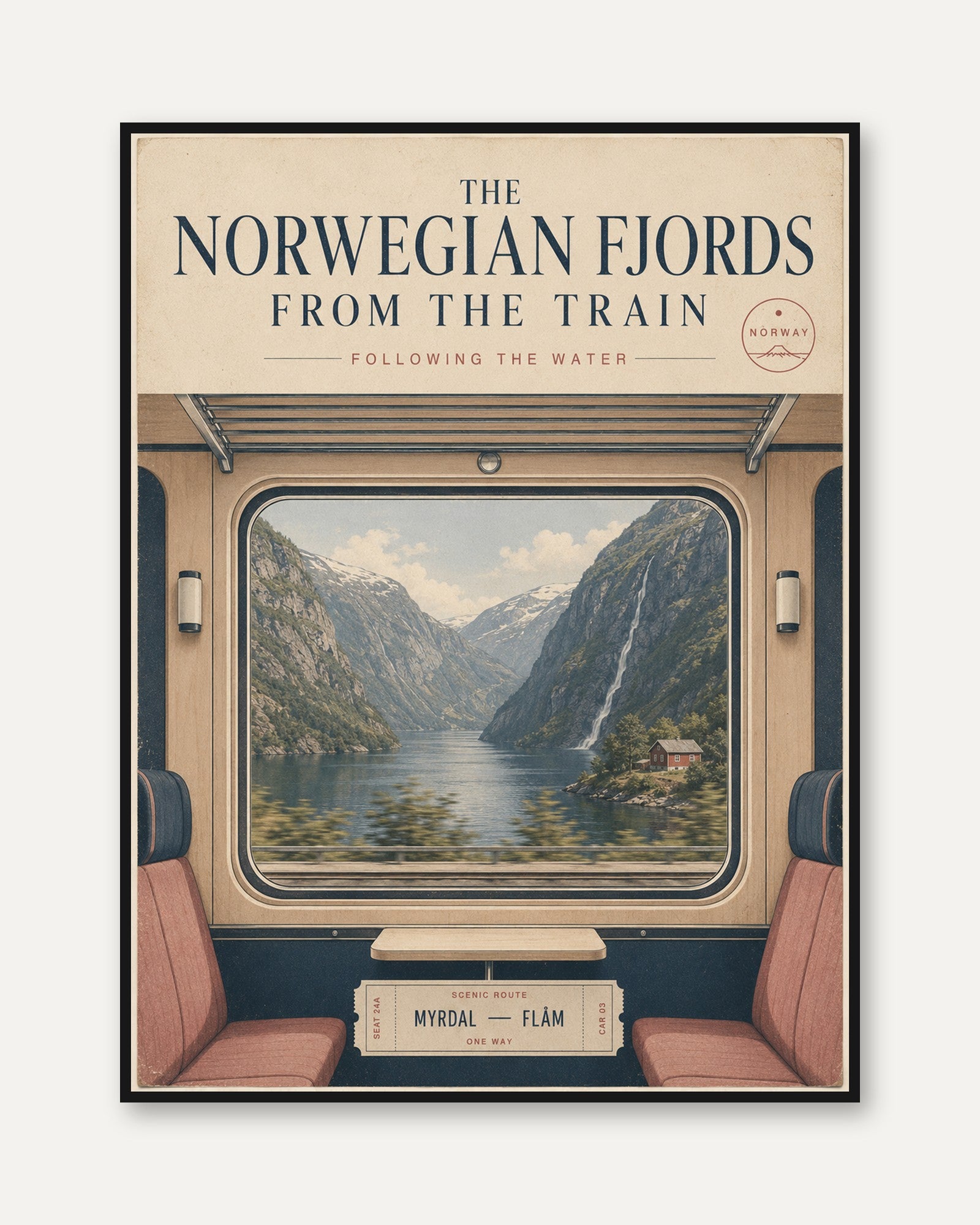 Norwegian Fjords Poster - framed