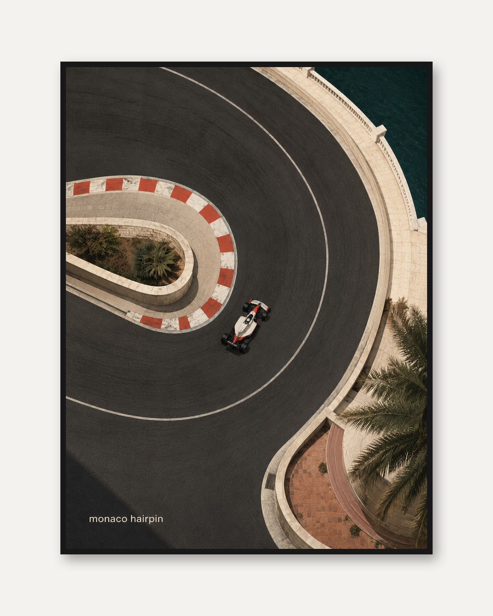 Race Track Wall Art – Aerial Sports Print - framed