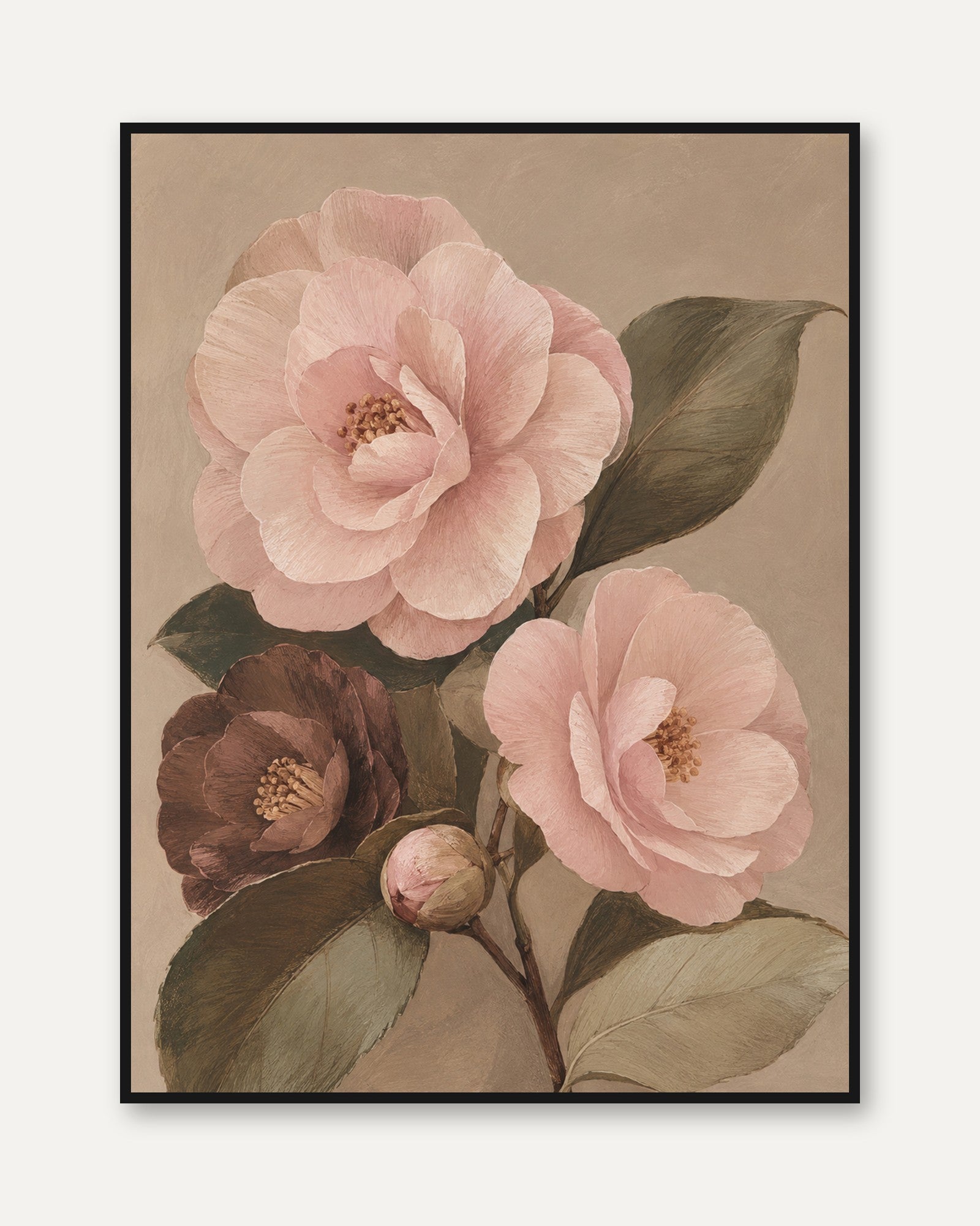 Vintage Floral Wall Art - framed