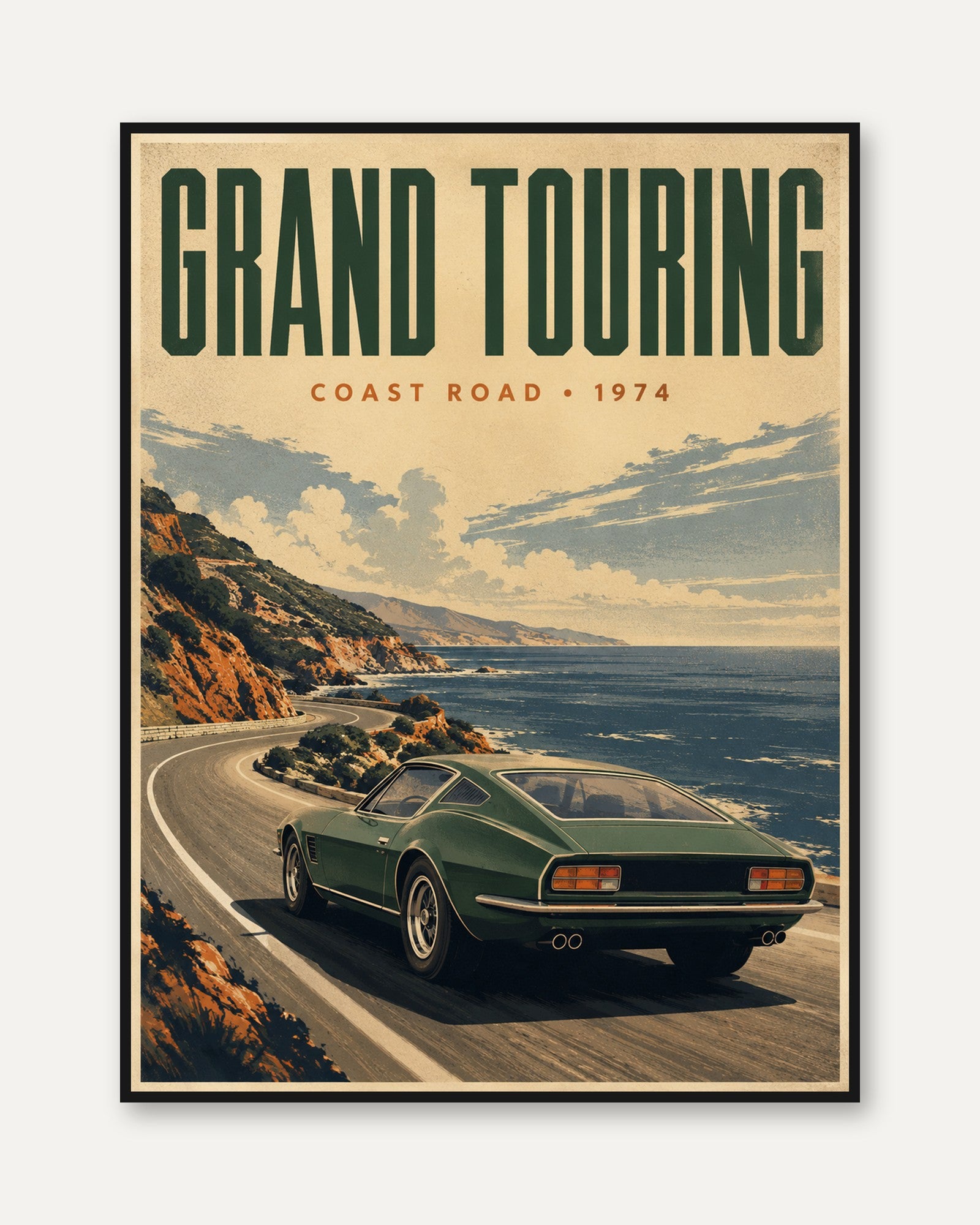 Vintage Car Poster - framed