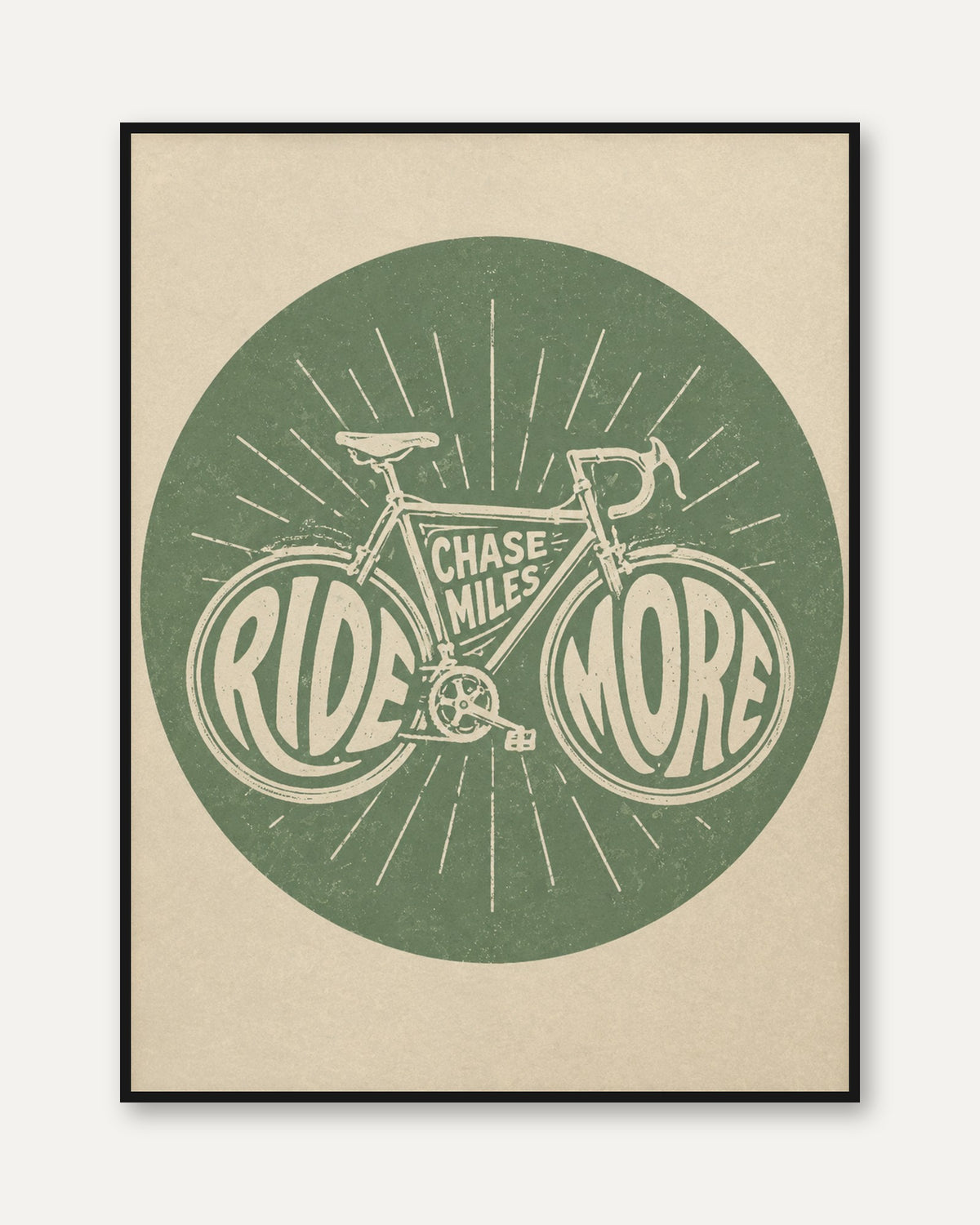 Retro Bicycle Print - framed