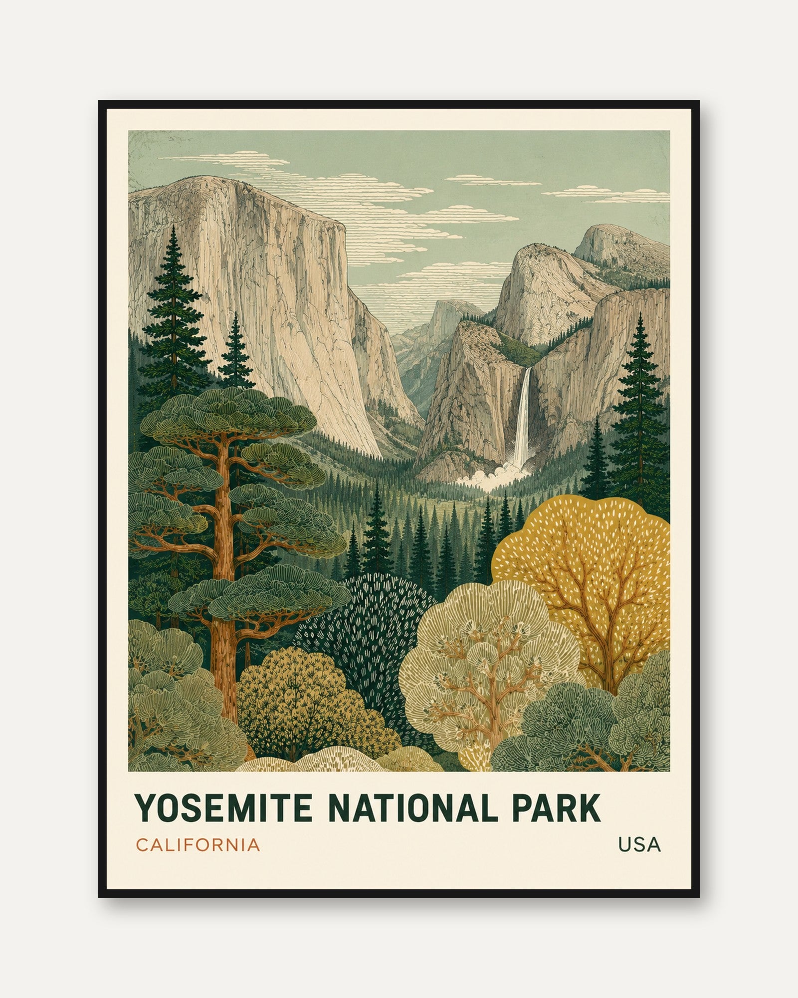 Yosemite National Park Poster - framed