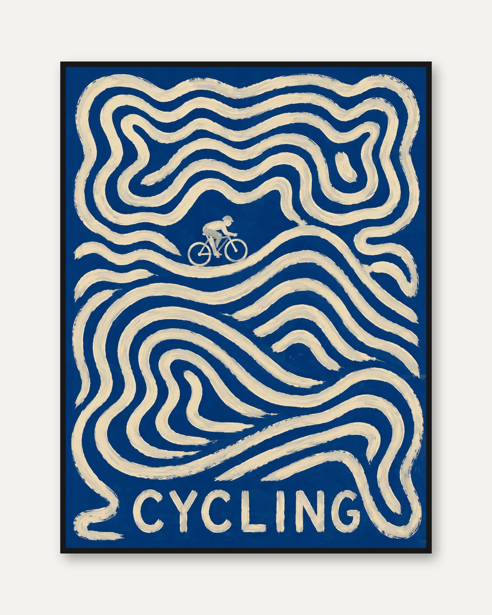 Cycling Poster – Retro Bike Wall Art - framed