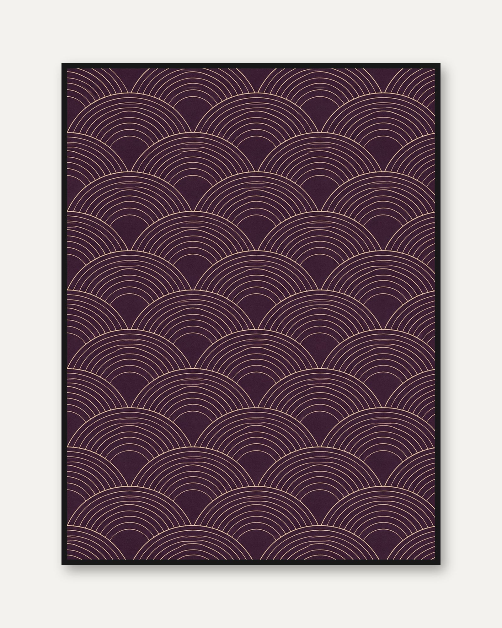 Seigaiha Wave Print: Japanese Ocean Pattern - framed