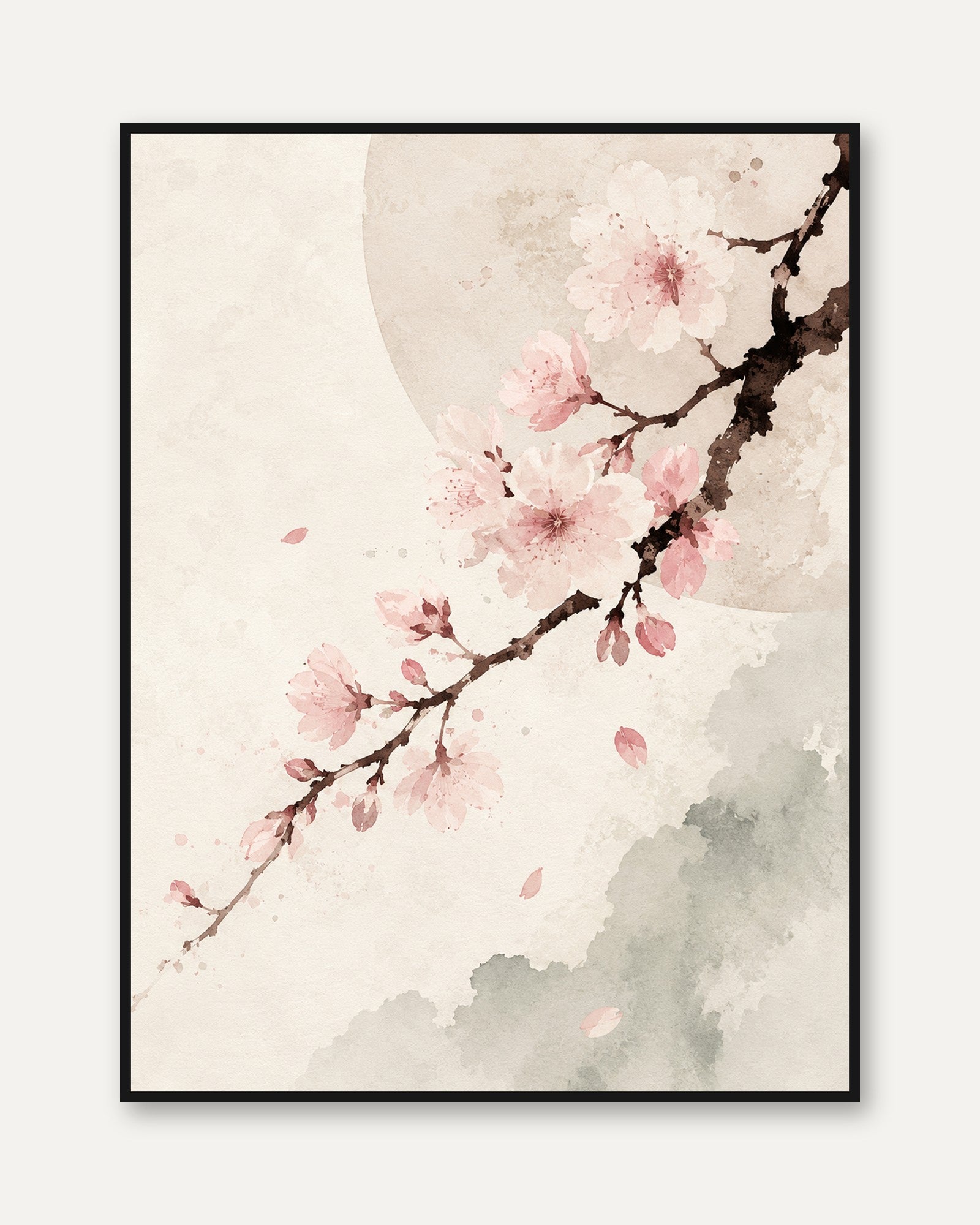 Cherry Blossom Watercolor - framed