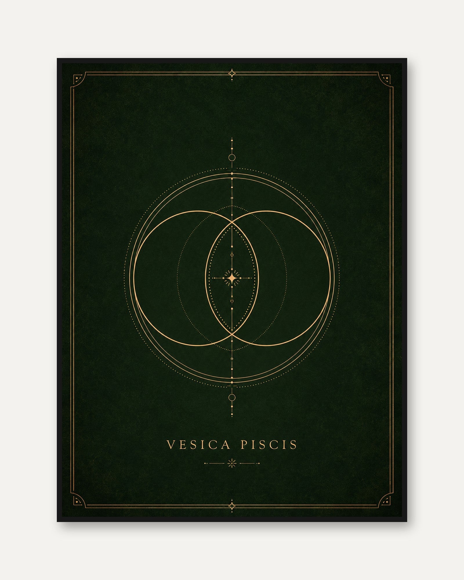 Sacred Geometry Wall Art: Vesica Piscis Design - framed