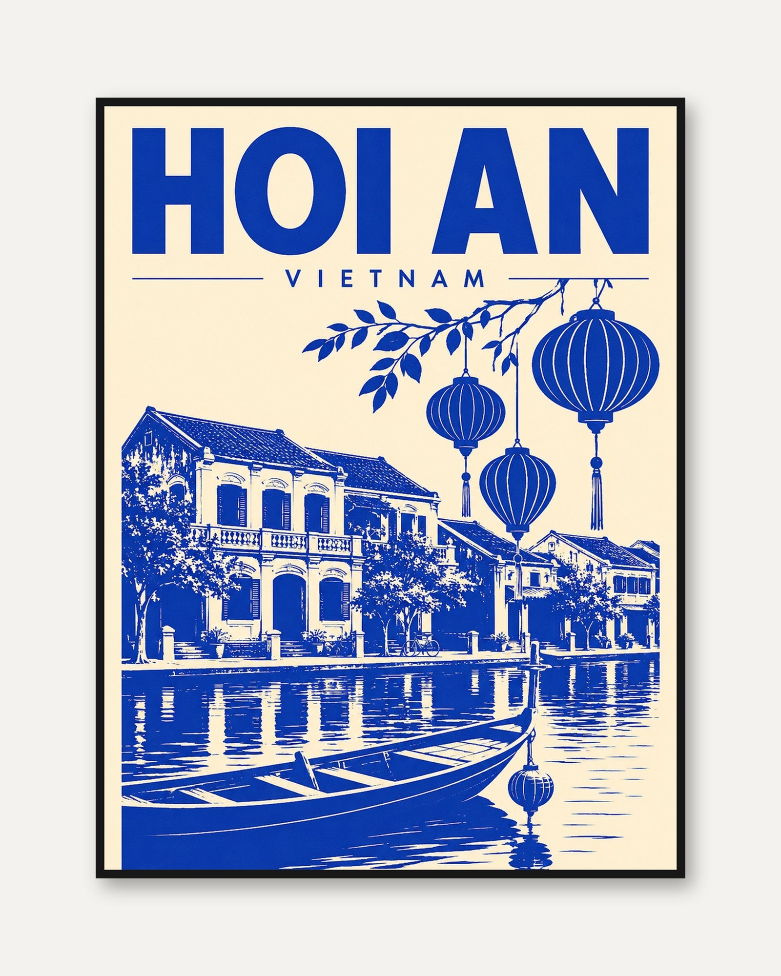 Vietnam Travel Poster – Hoi An Wall Art - framed