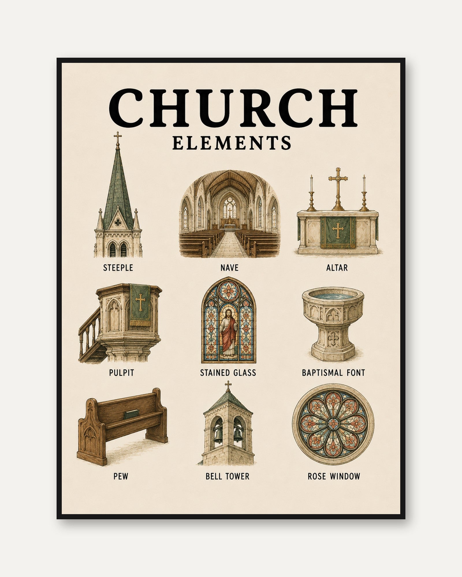 Religious Architecture Print - framed