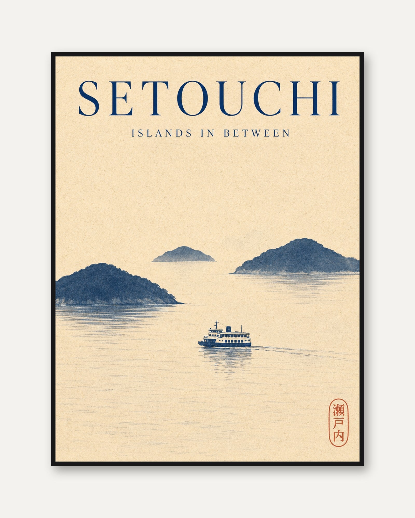 Japan Travel Poster – Setouchi Islands Print - framed