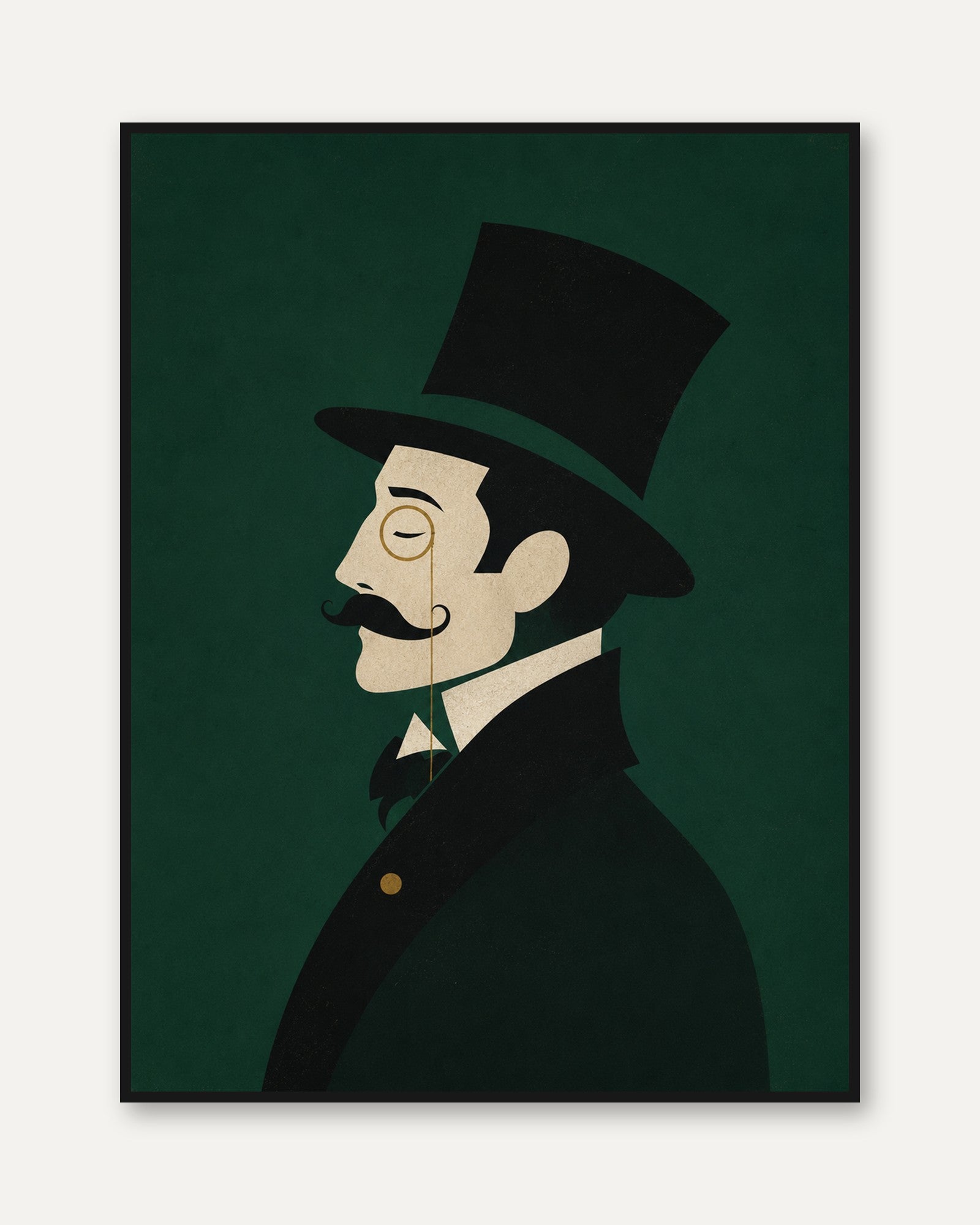 Vintage Gentleman Poster – Top Hat Wall Art - framed