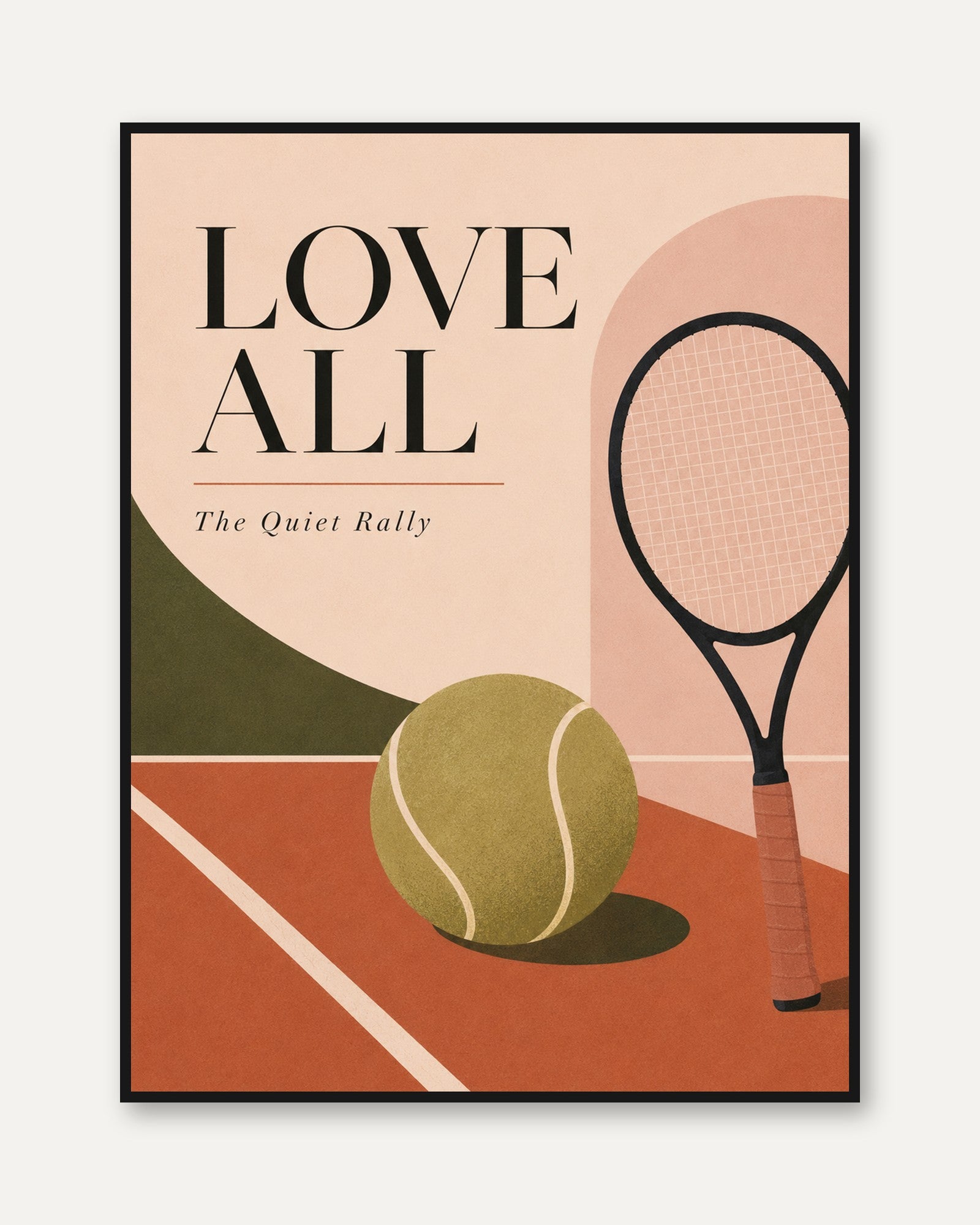 Love All Tennis Print: Vintage Sports Poster - framed