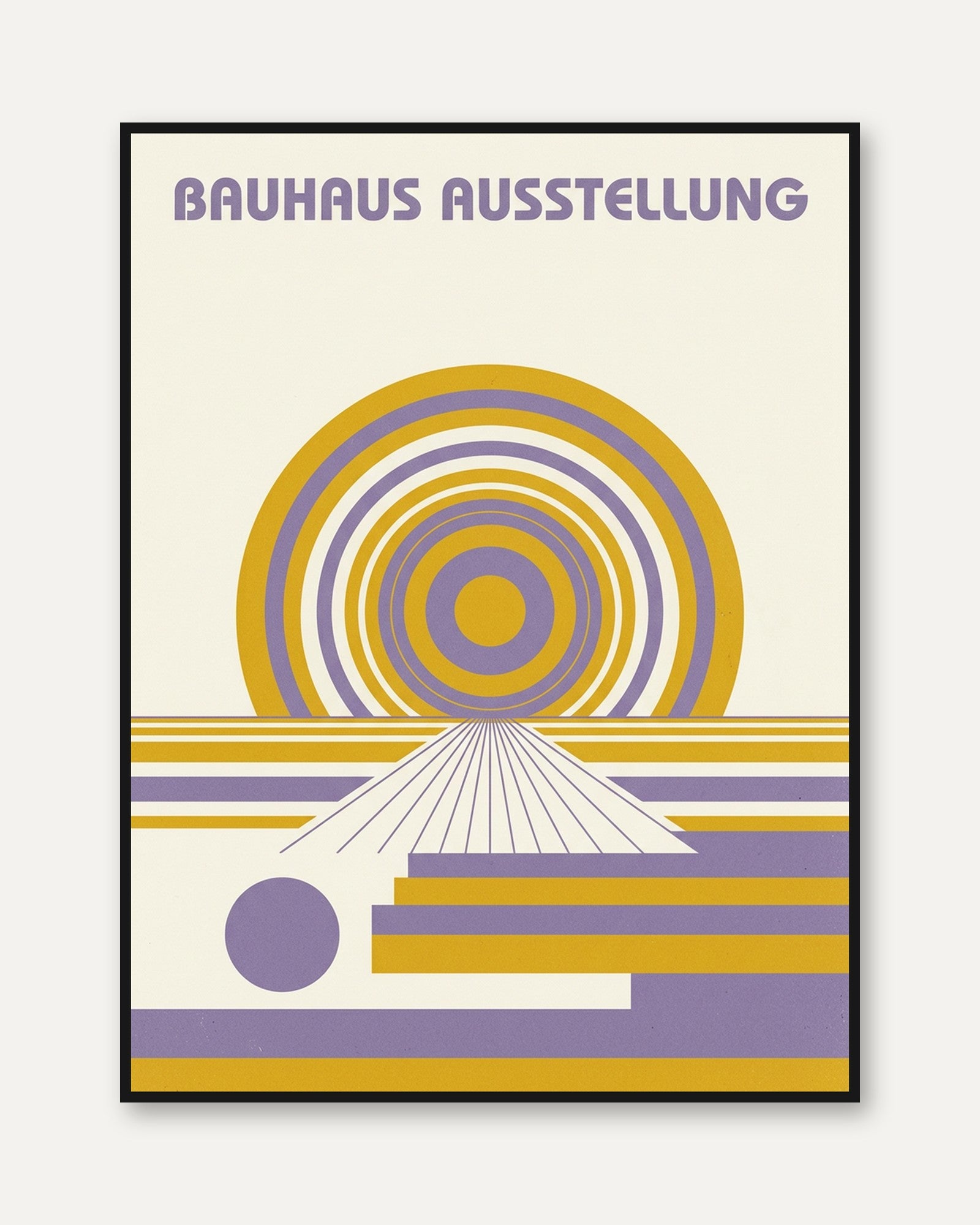 Bauhaus Art Poster: Mid-Century Geometric Design - framed