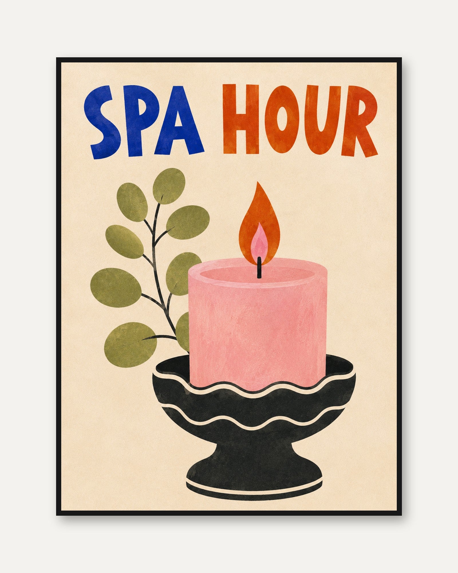 Spa Bathroom Wall Art – Self Care Print - framed