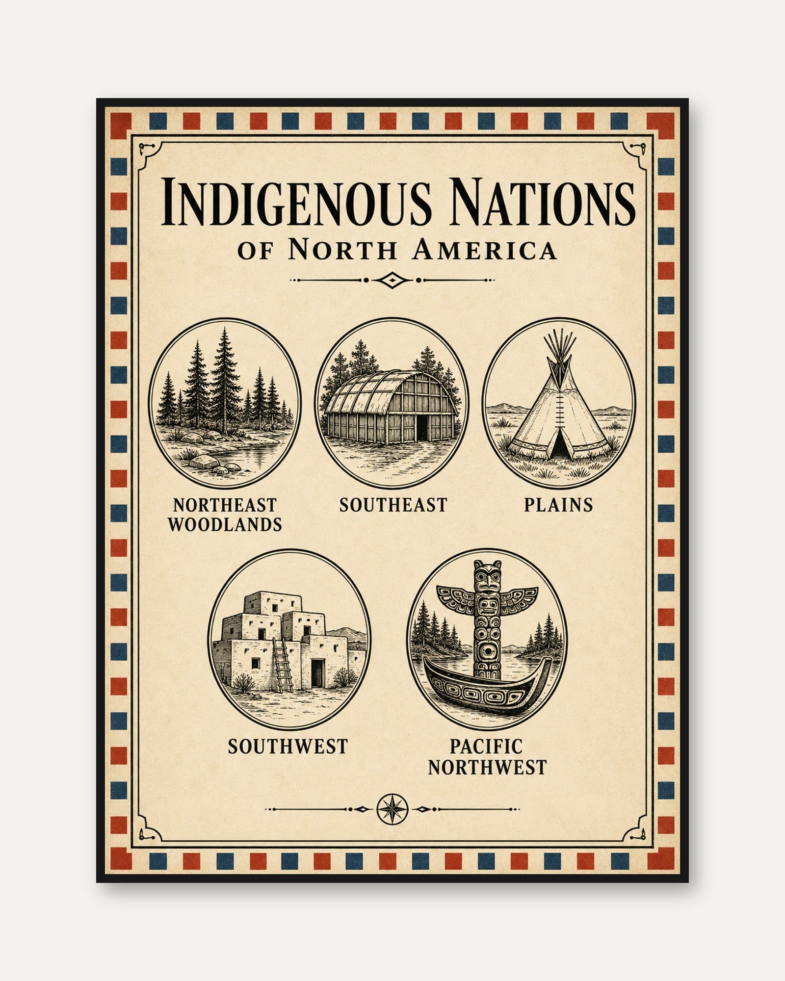 Indigenous Nations Poster - framed