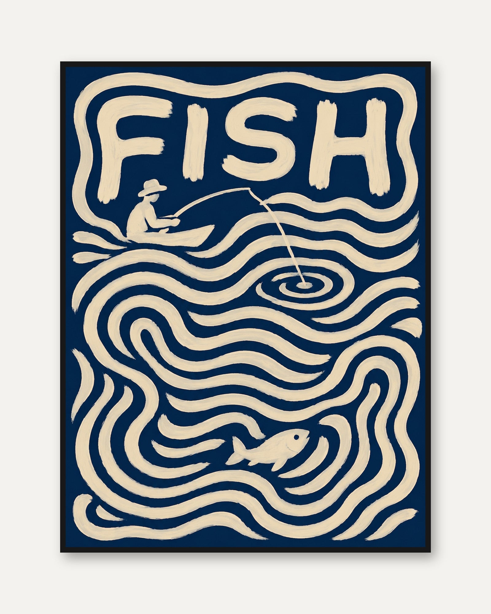 Fishing Wall Art – Nautical Print - framed