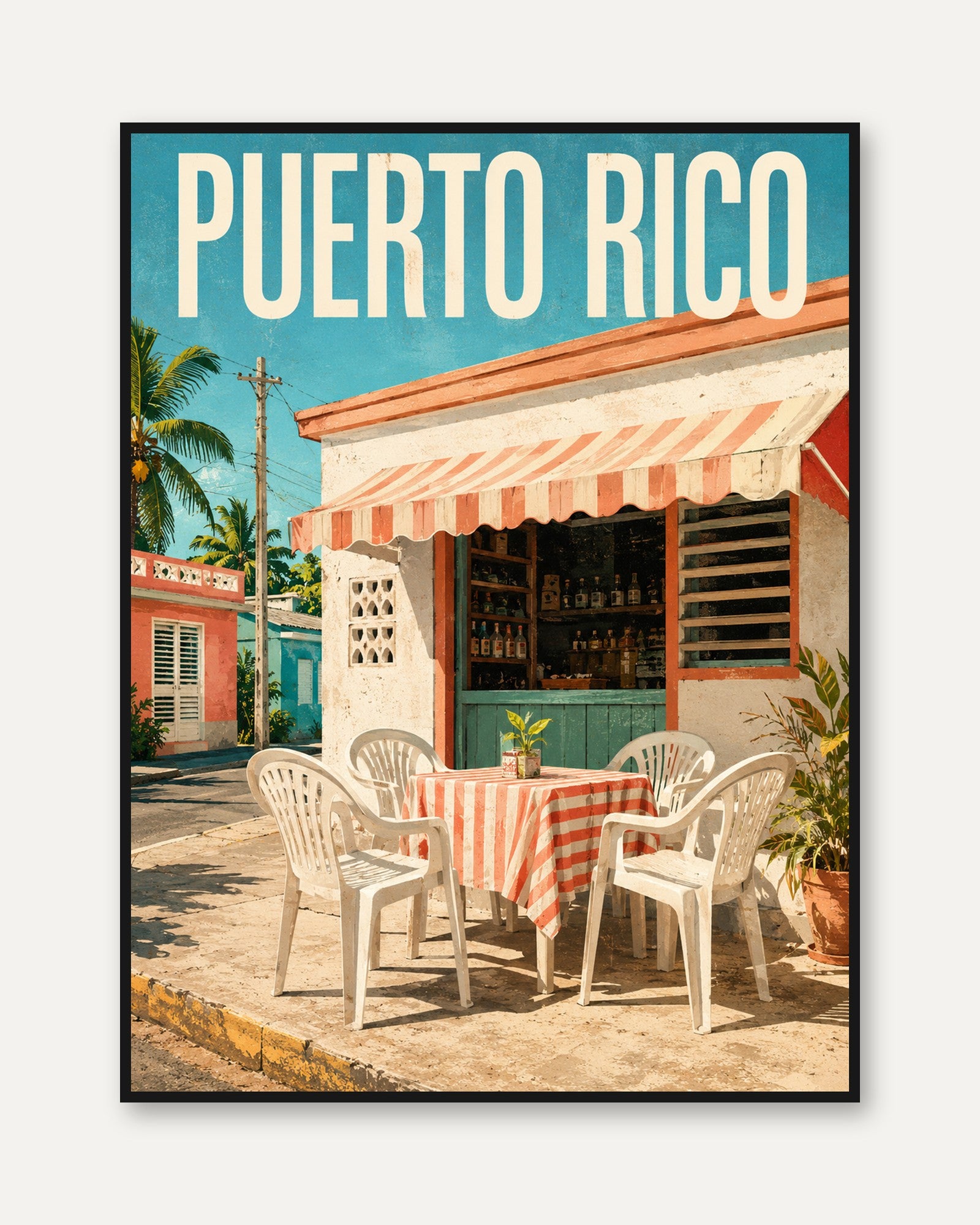 Puerto Rico Travel Poster - framed