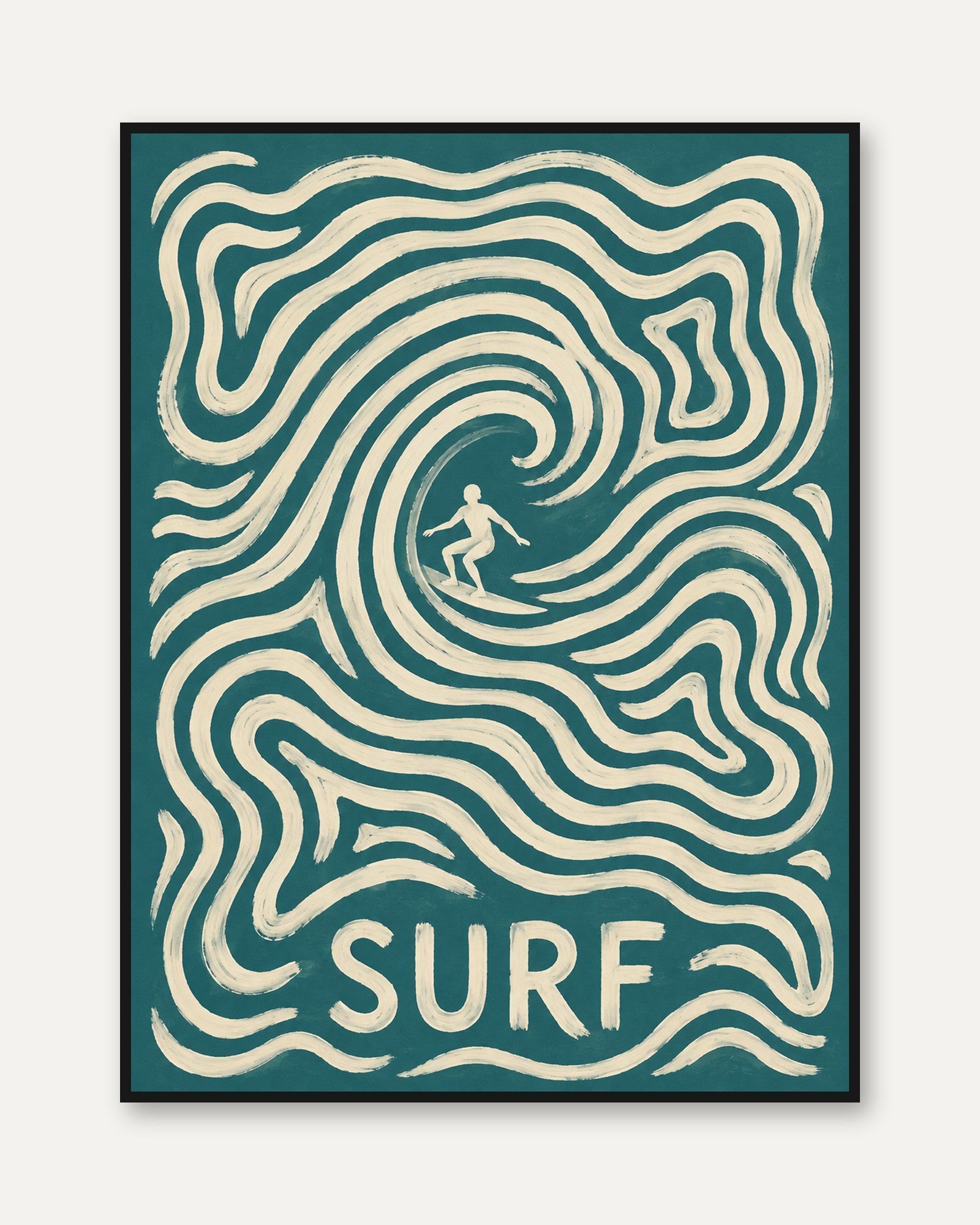Surf Wall Art – Vintage Surfing Poster - framed