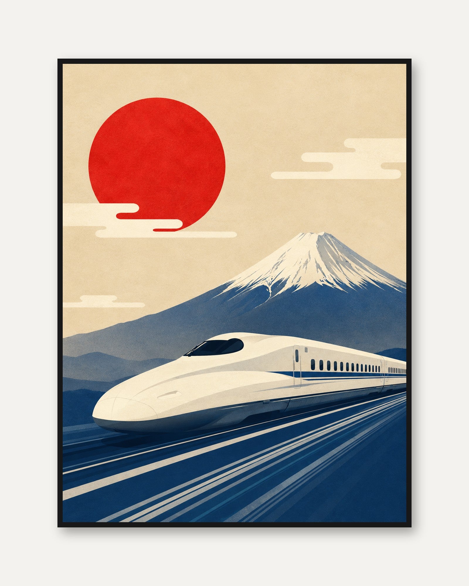 Japan Travel Poster – Mount Fuji Wall Art - framed