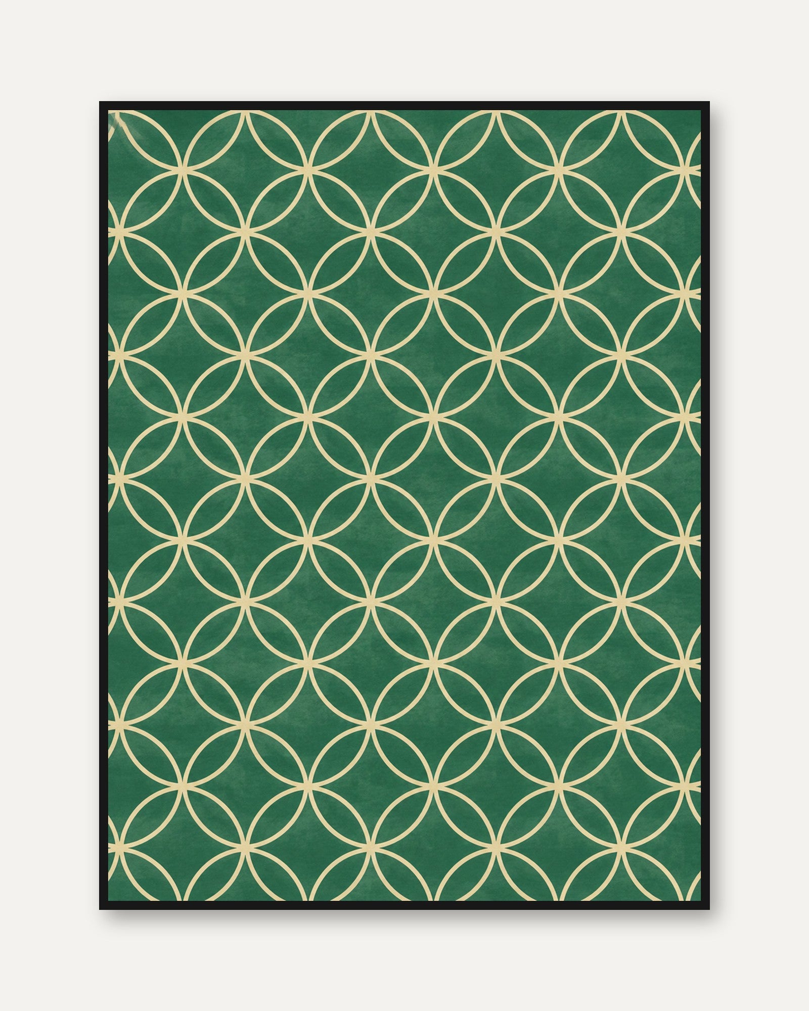 Mid-Century Wall Art – Geometric Circles - framed