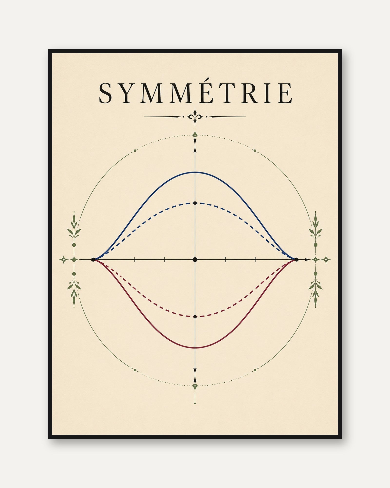 Symmetry Wall Art – Geometric Typography Print - framed