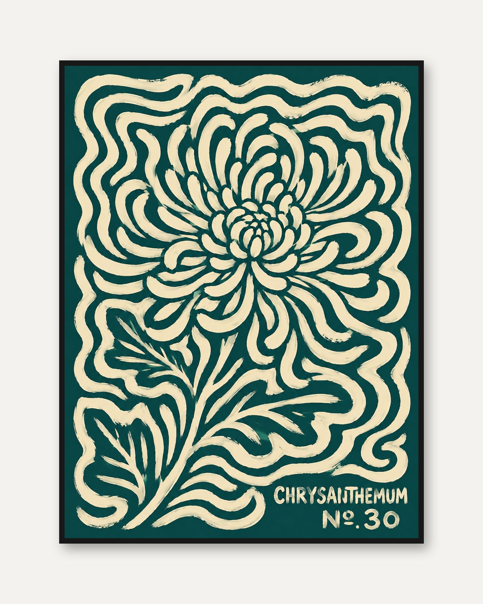 Chrysanthemum Wall Art – Vintage Botanical Print - framed