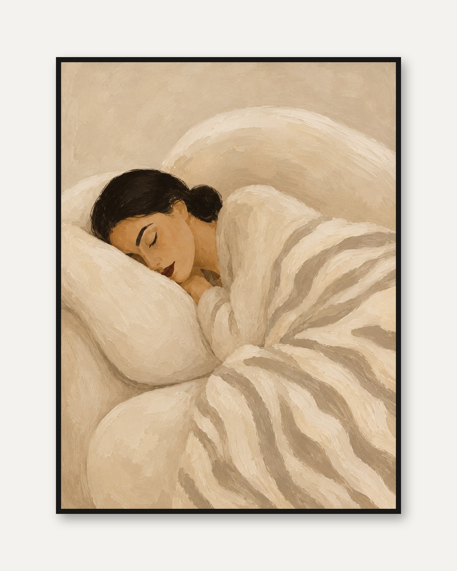 Woman Sleeping Art Print - framed