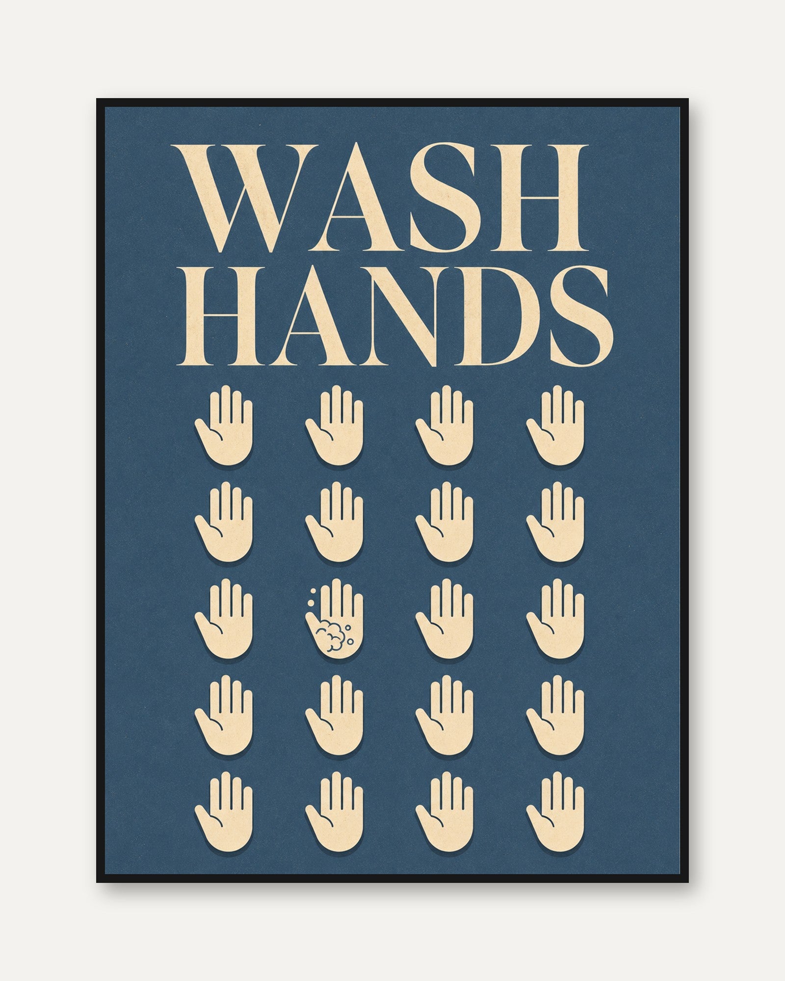 Wash Hands Bathroom Print - framed